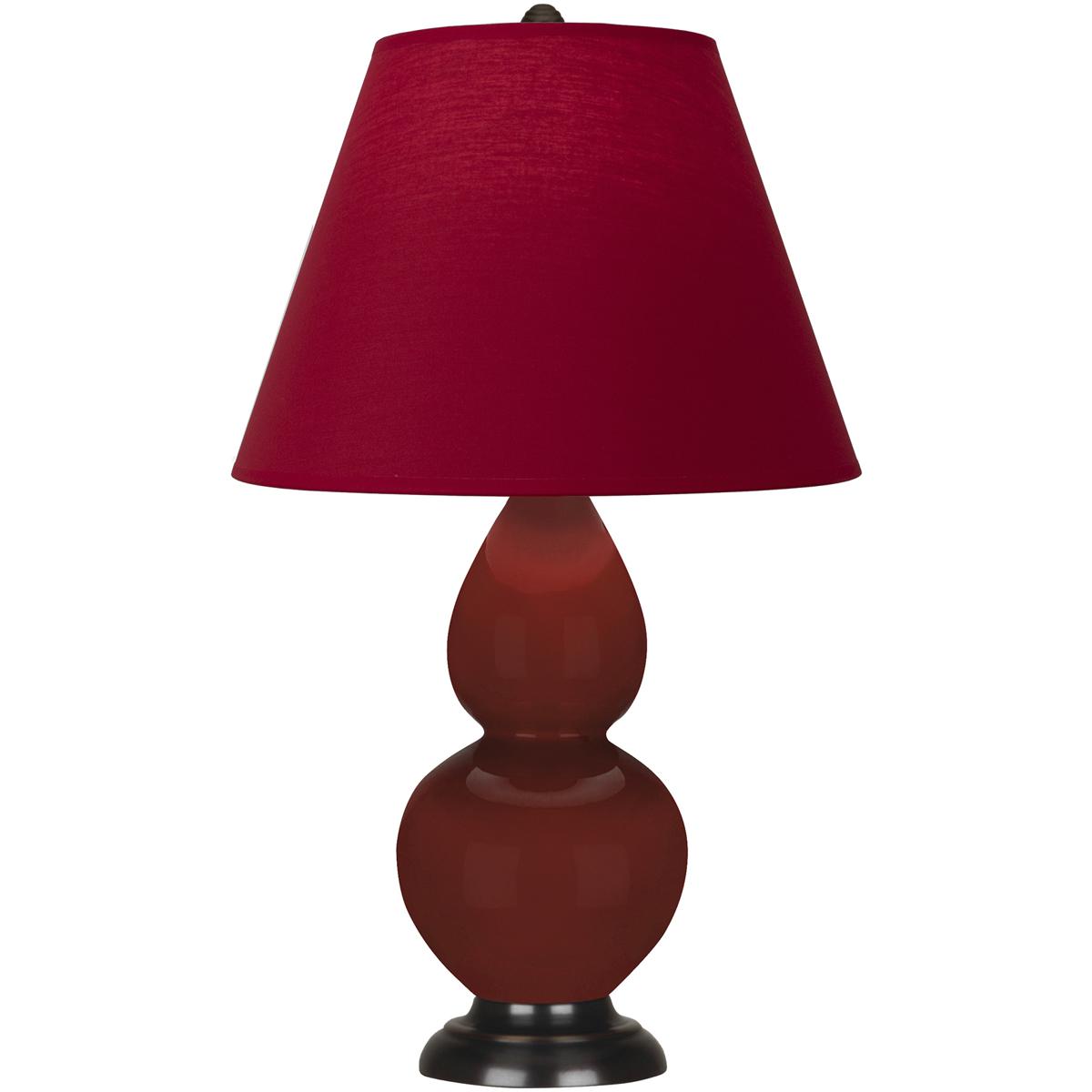 Robert Abbey OX11R Small Double Gourd 22.75 inch 27 watt Oxblood with Deep Patina Bronze Accent Lamp Portable Light in Rose Red with Ink Black