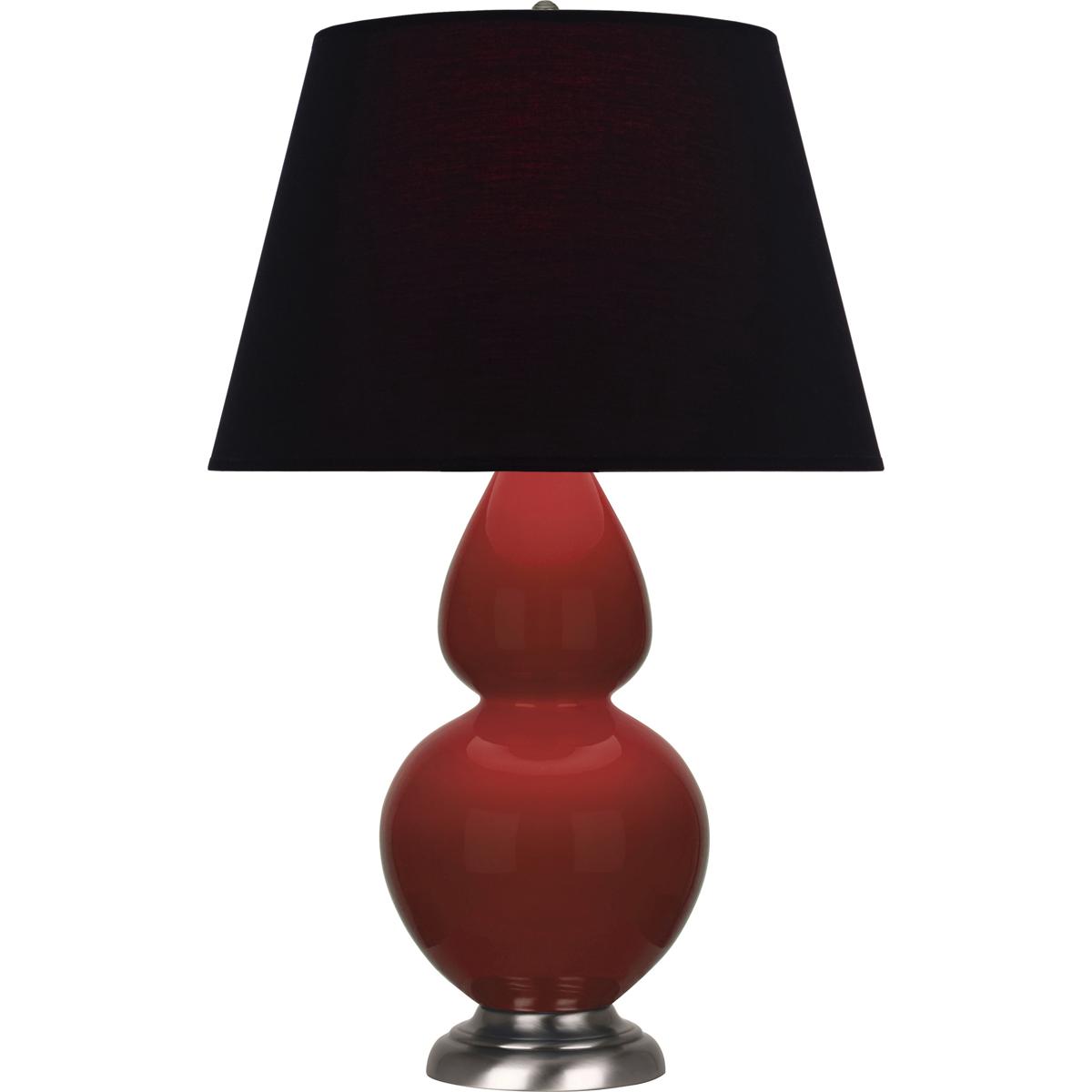 Robert Abbey OX22K Double Gourd 31 inch 150 watt Oxblood with Antique Silver Table Lamp Portable Light in Ink Black with Rose Red