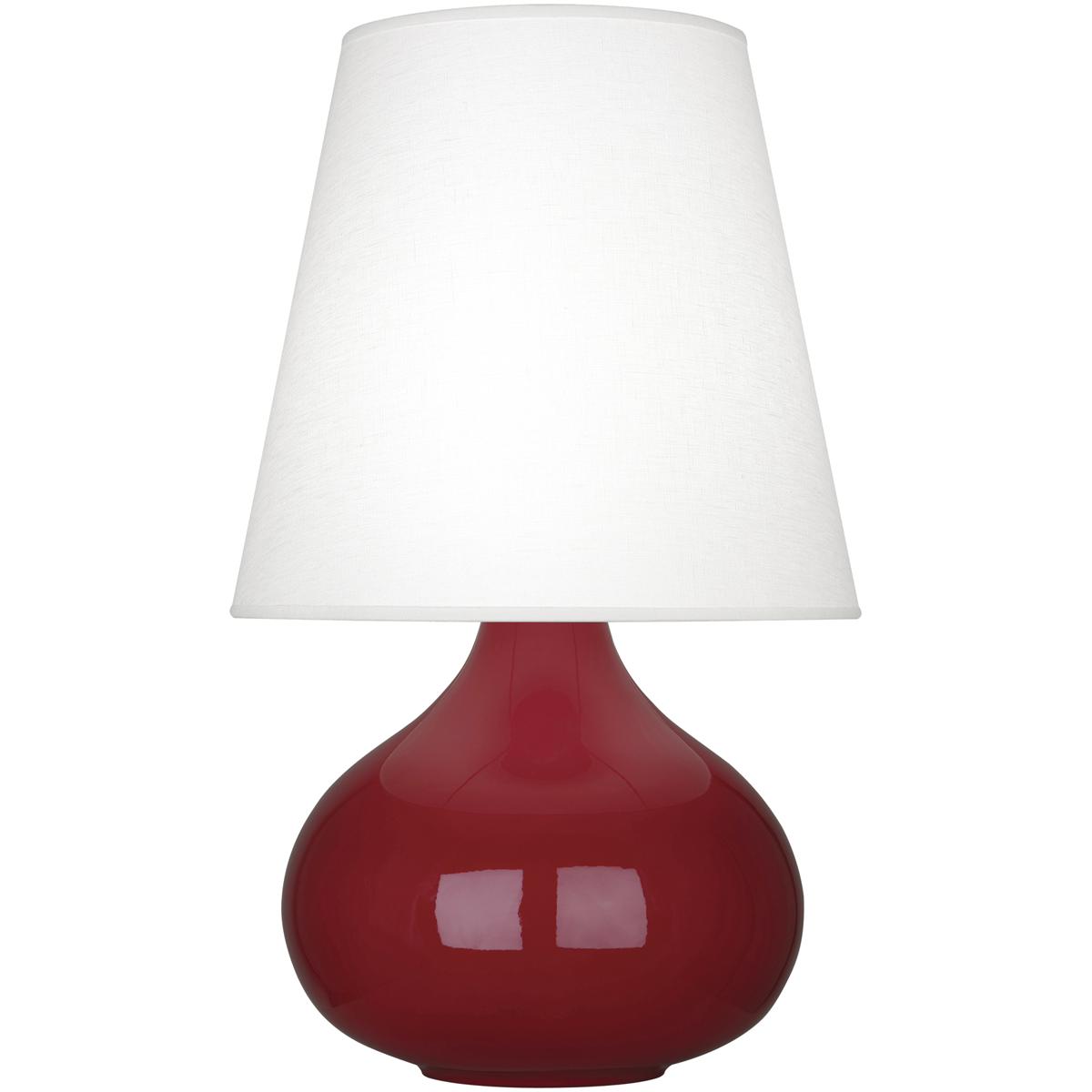 Lighting New York OX93 Robert Abbey Small June 235 inch 150 watt Oxblood Accent Lamp Portable Light in Oyster Linen OX93 Open Box