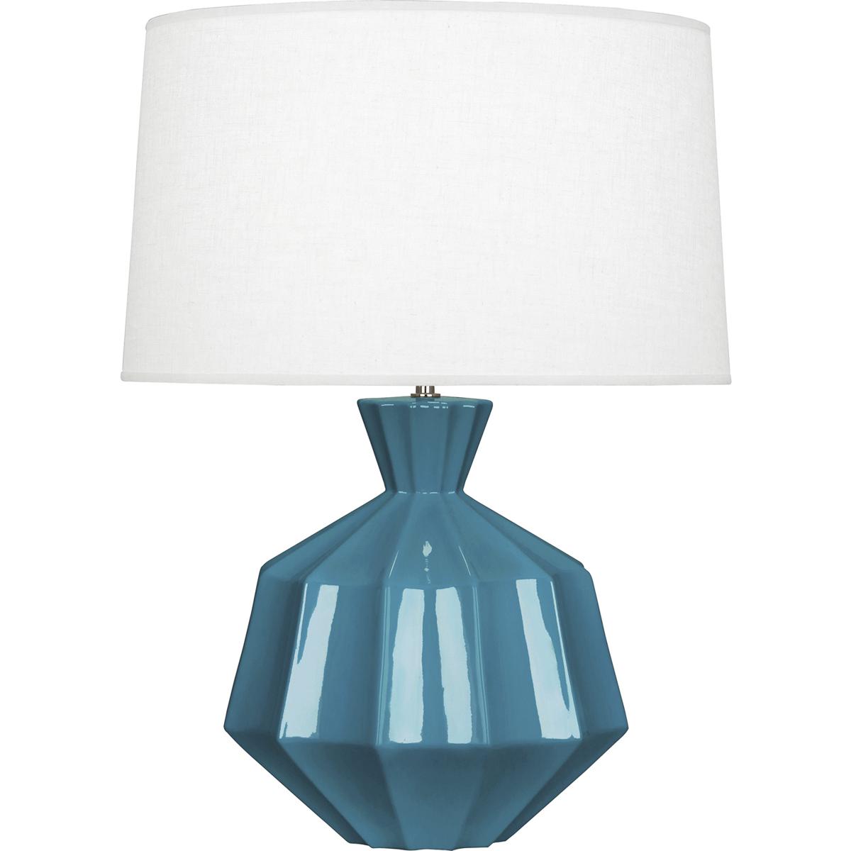 Robert Abbey PC999 Orion 27 inch 150 watt Peacock Table Lamp Portable Light, Polished Nickel Accents