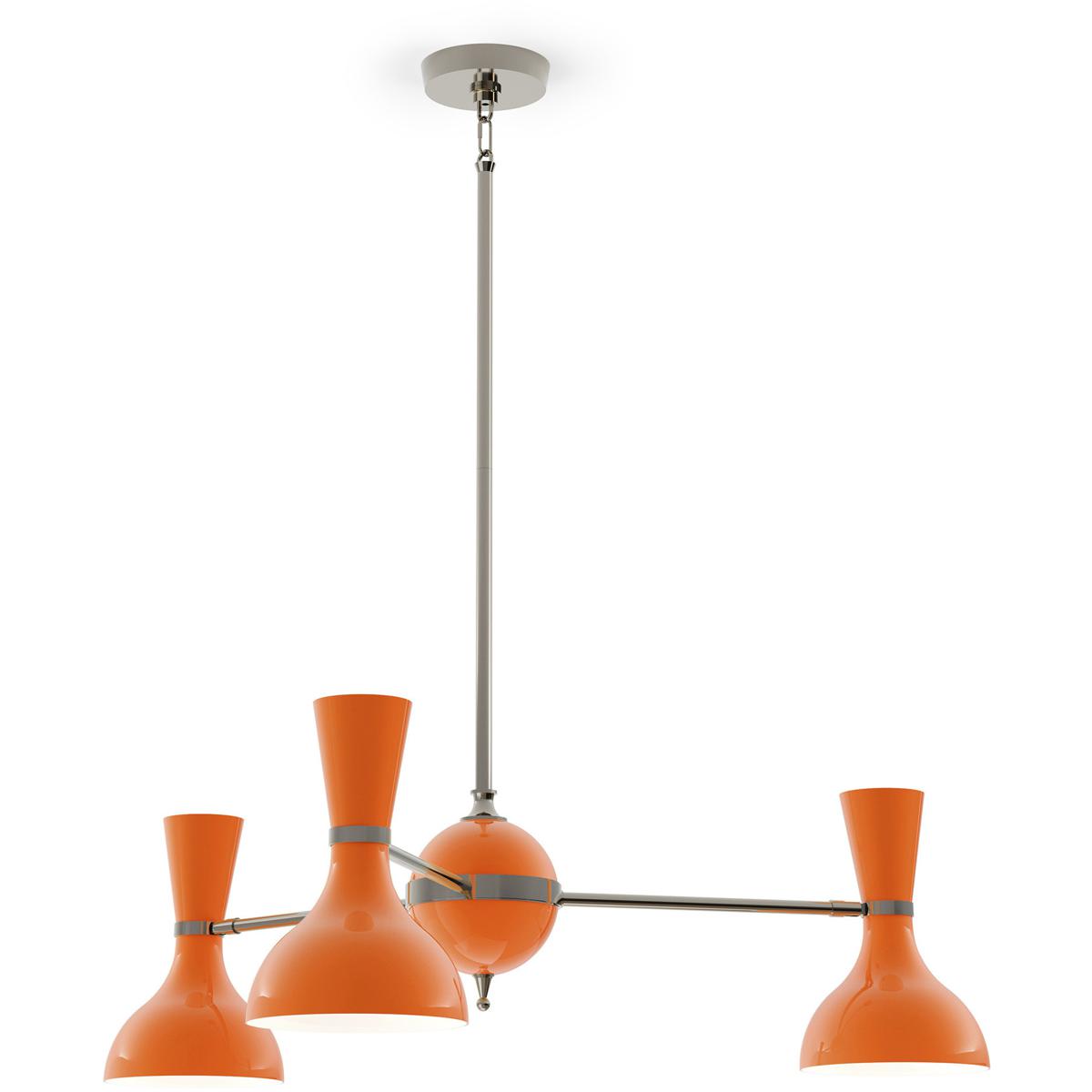 Robert Abbey PM04PM Clare 3 Light 27.75 inch Polished Nickel Chandelier Ceiling Light in Pumpkin