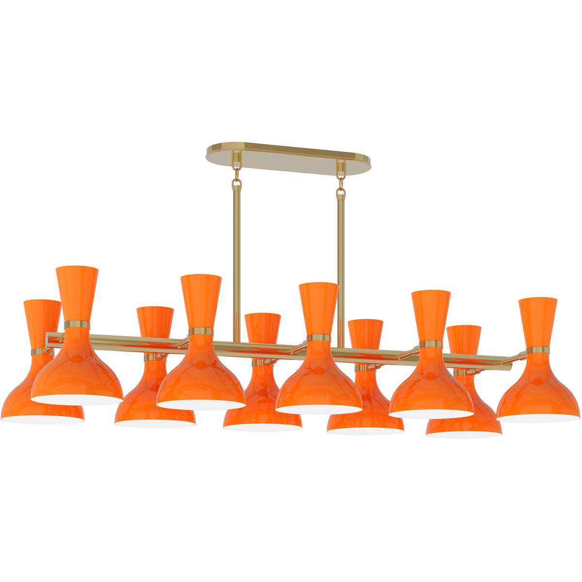 Robert Abbey PM20PM Clare 10 Light 45.75 inch Modern Brass Chandelier Ceiling Light in Pumpkin