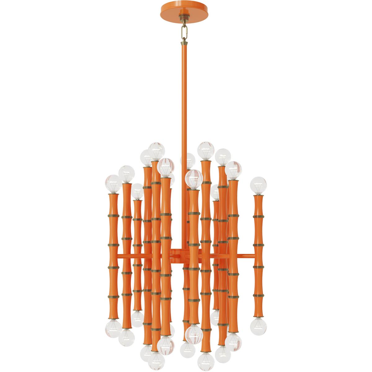 Robert Abbey PM48 Kane 30 Light 17.75 inch Pumpkin with Modern Brass Chandelier Ceiling Light