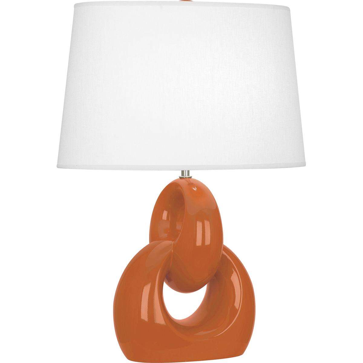 PM981 Pumpkin Fusion Table Lamp, Pumpkin Glazed Ceramic with Polished Nickel Accents - 27 x 11.25 in.