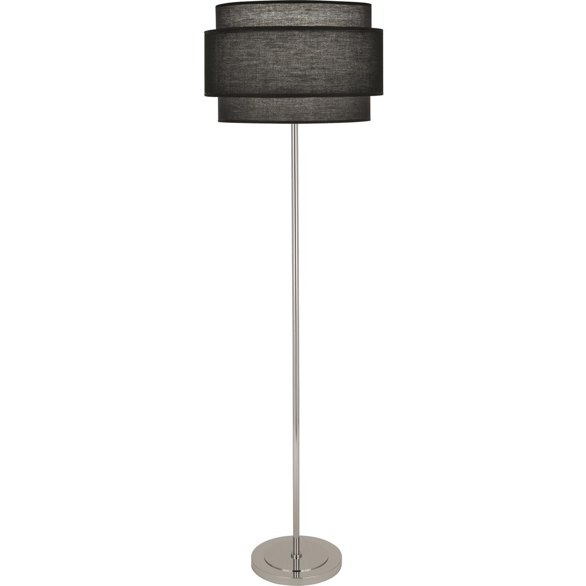 Robert Abbey RB133 Decker 62.63 inch 150 watt Polished Nickel Floor Lamp Portable Light in Raven Black