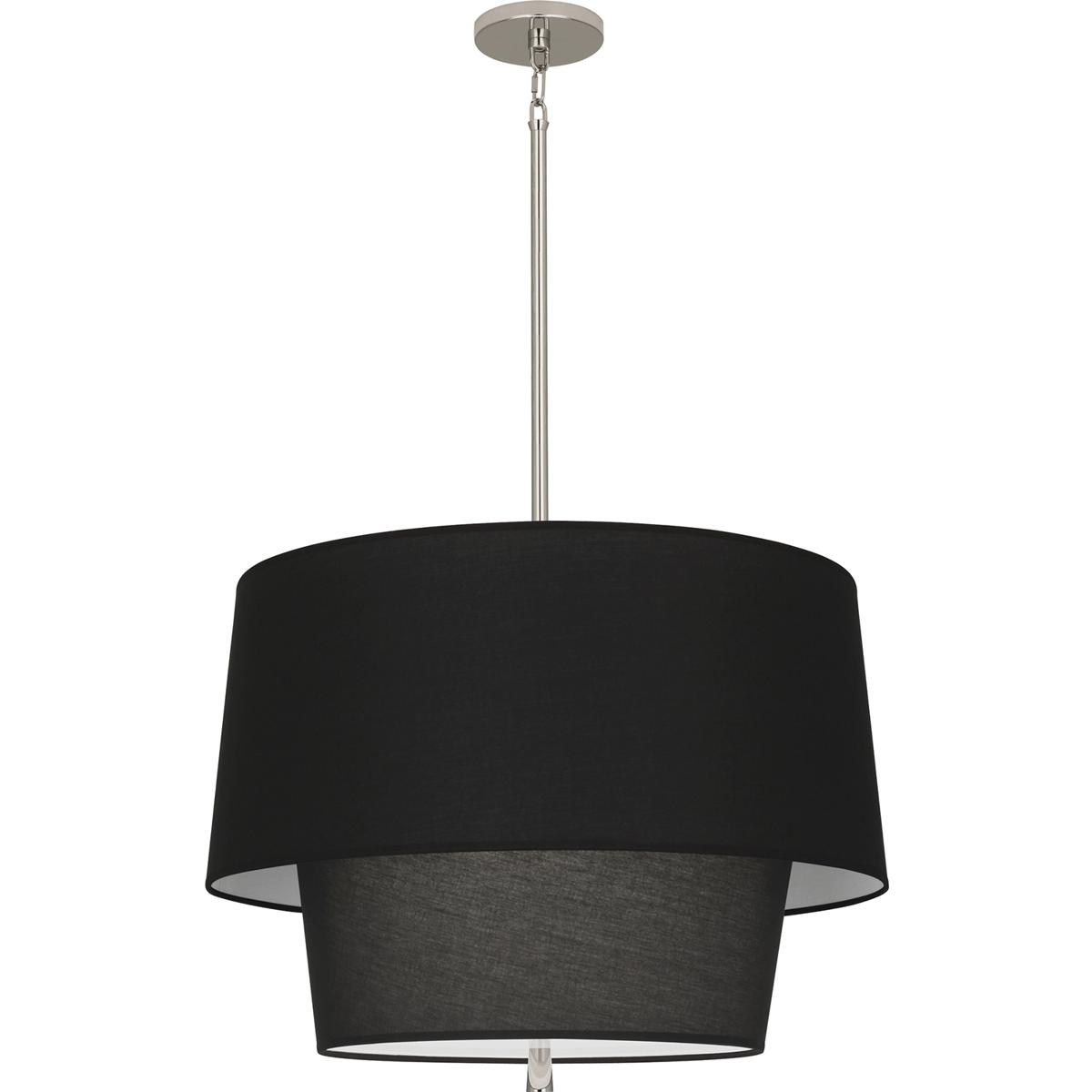 Robert Abbey RB138 Decker 3 Light 24 inch Polished Nickel Pendant Ceiling Light in Raven Black