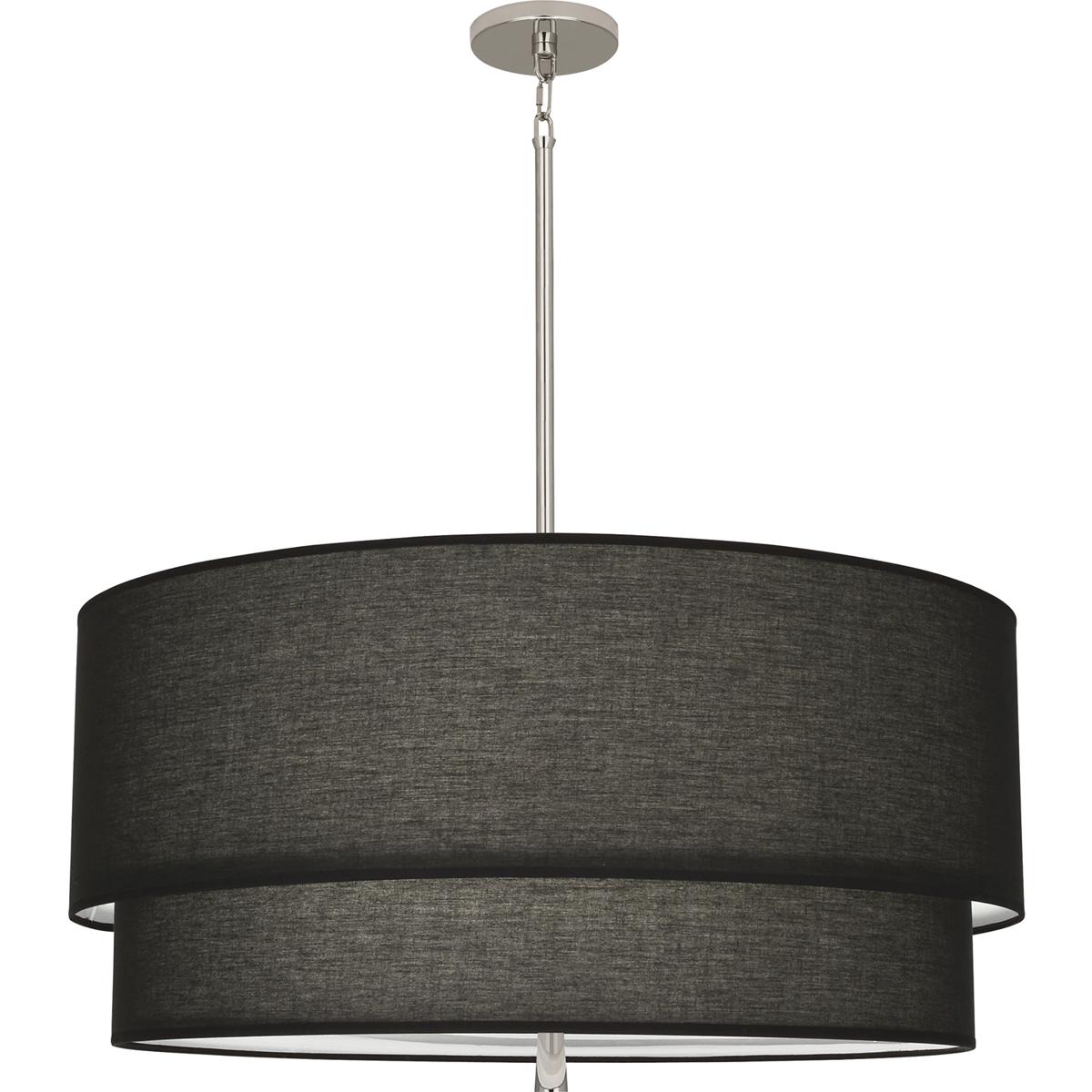 Robert Abbey RB140 Decker 3 Light 30 inch Polished Nickel Pendant Ceiling Light in Raven Black