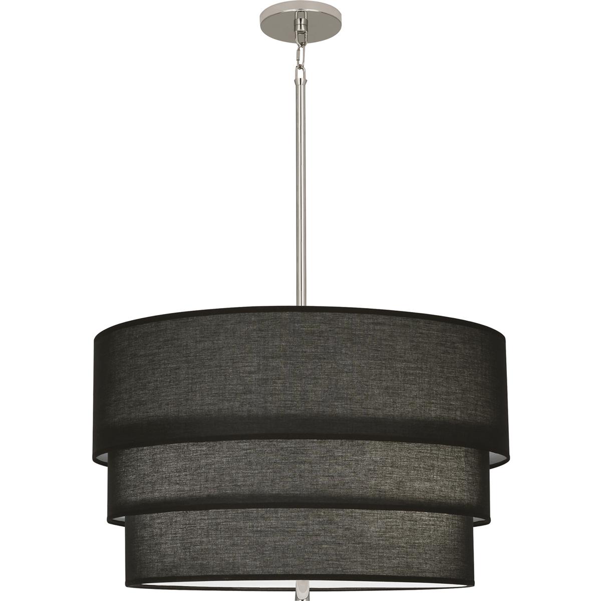 Robert Abbey RB142 Decker 3 Light 24 inch Polished Nickel Pendant Ceiling Light in Raven Black