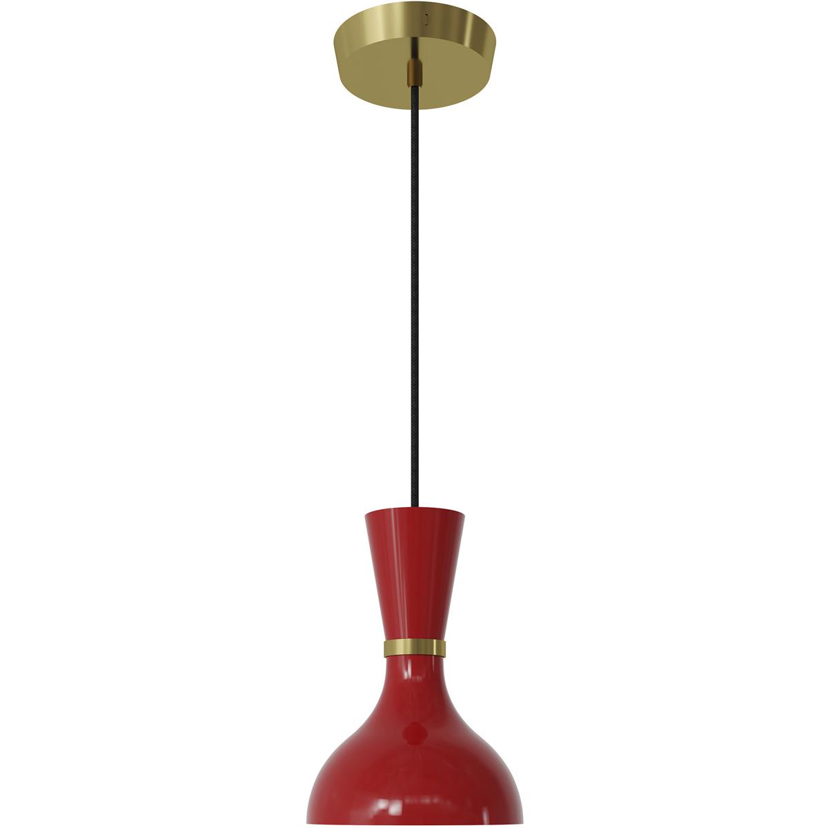 Robert Abbey RR01RR Clare 1 Light 7 inch Ruby Red with Modern Brass Pendant Ceiling Light