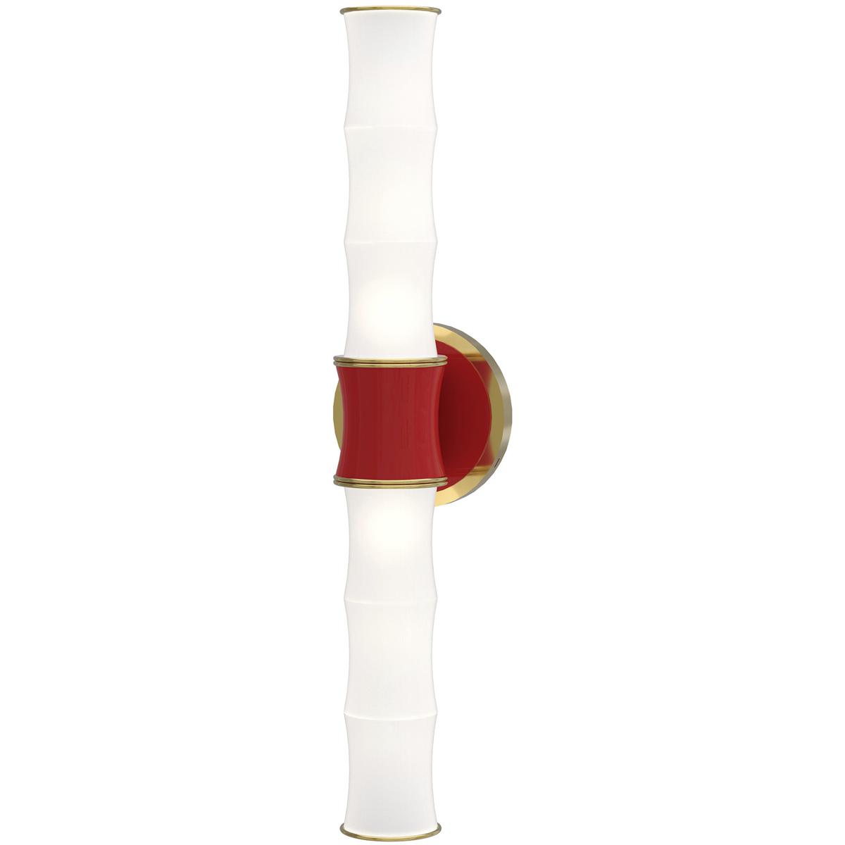 Robert Abbey RR83 Kane 2 Light 5 inch Ruby Red with Modern Brass ADA Wall Sconce Wall Light