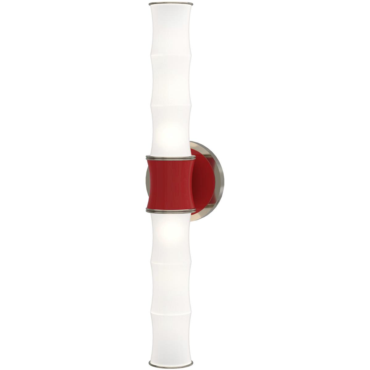Robert Abbey RR84 Kane 2 Light 5 inch Ruby Red with Polished Nickel ADA Wall Sconce Wall Light