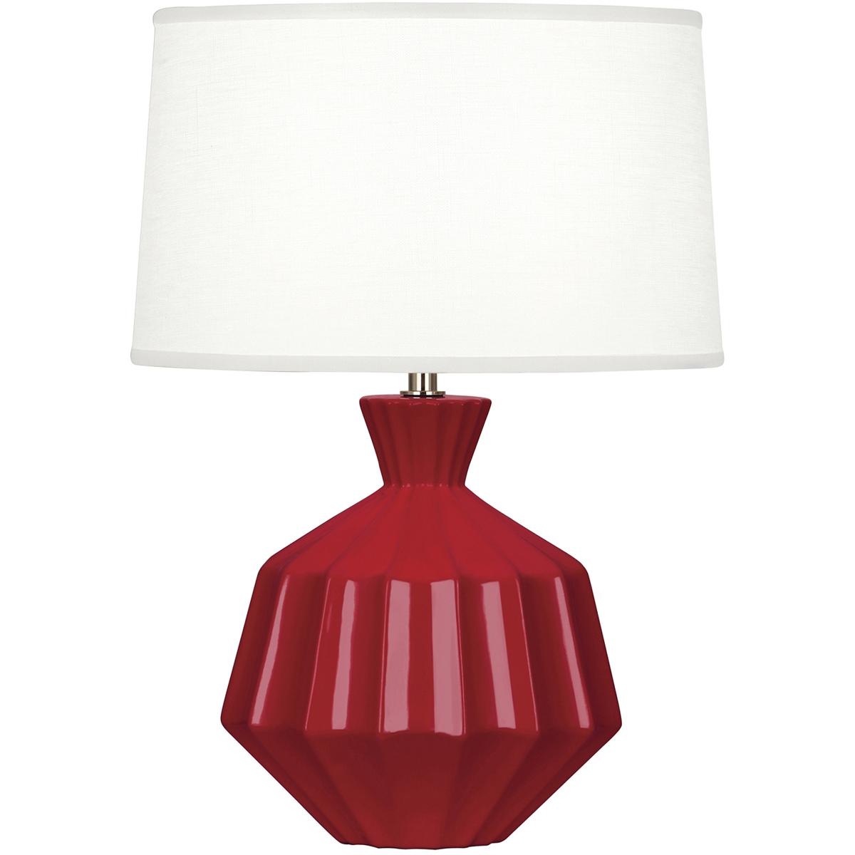 Robert Abbey RR989 Small Orion 17.63 inch 60 watt Ruby Red Accent Lamp Portable Light, Polished Nickel Accents