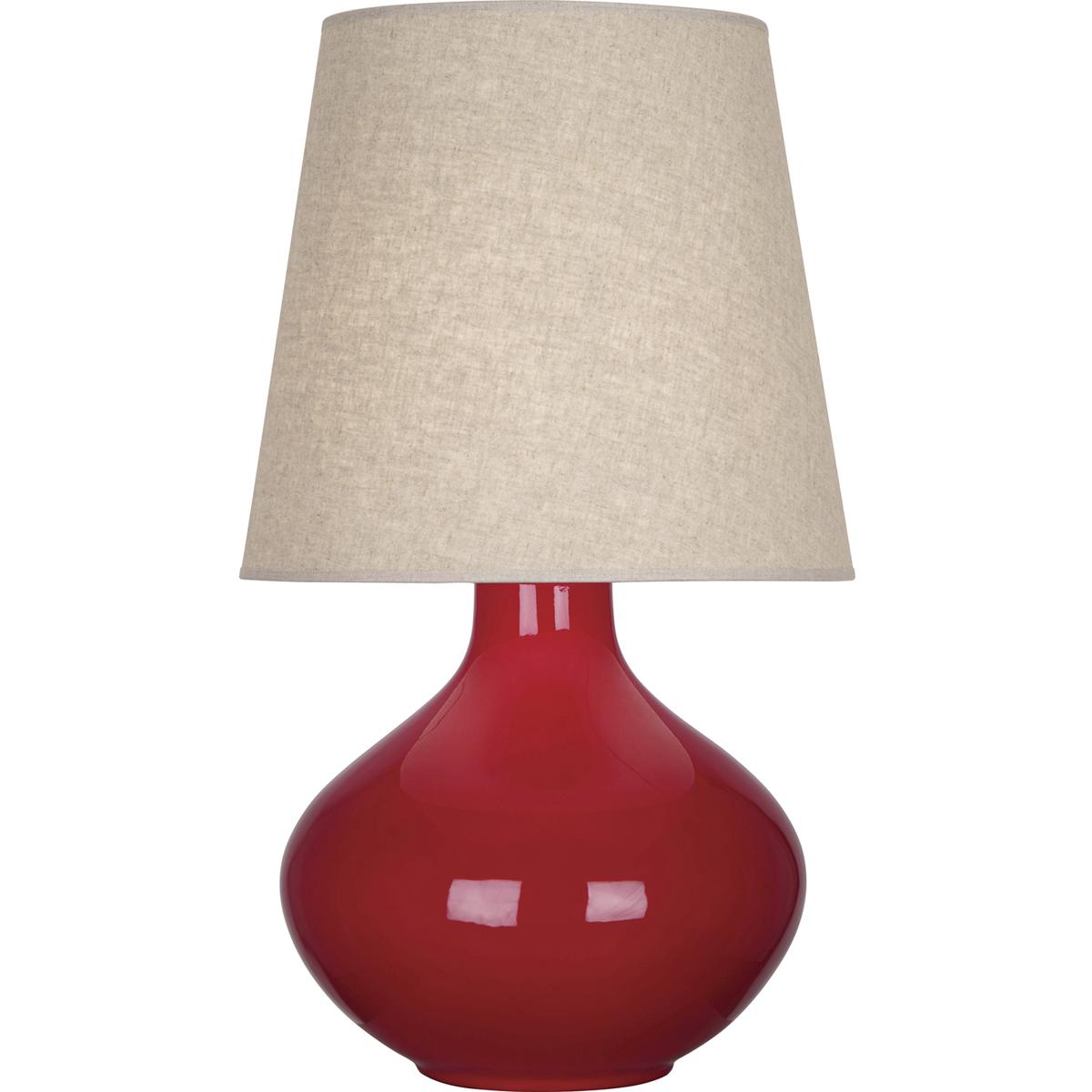 Robert Abbey RR991 June 30.75 inch 150 watt Ruby Red Table Lamp Portable Light in Buff Linen