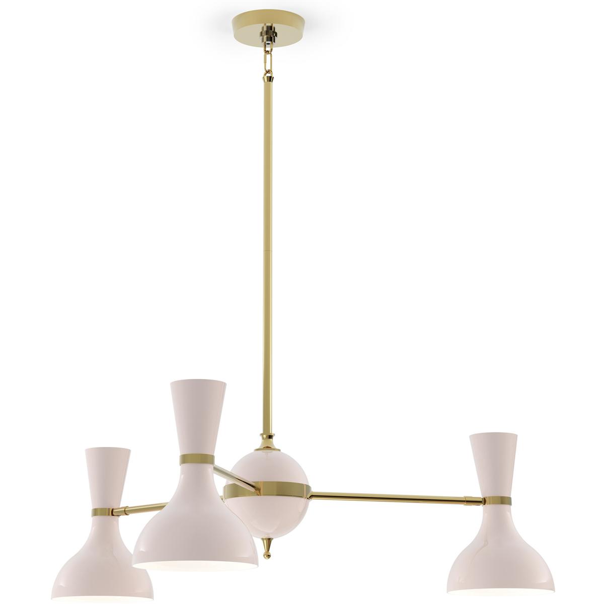 Robert Abbey RW03RW Clare 3 Light 27.75 inch Modern Brass Chandelier Ceiling Light in Rose Water