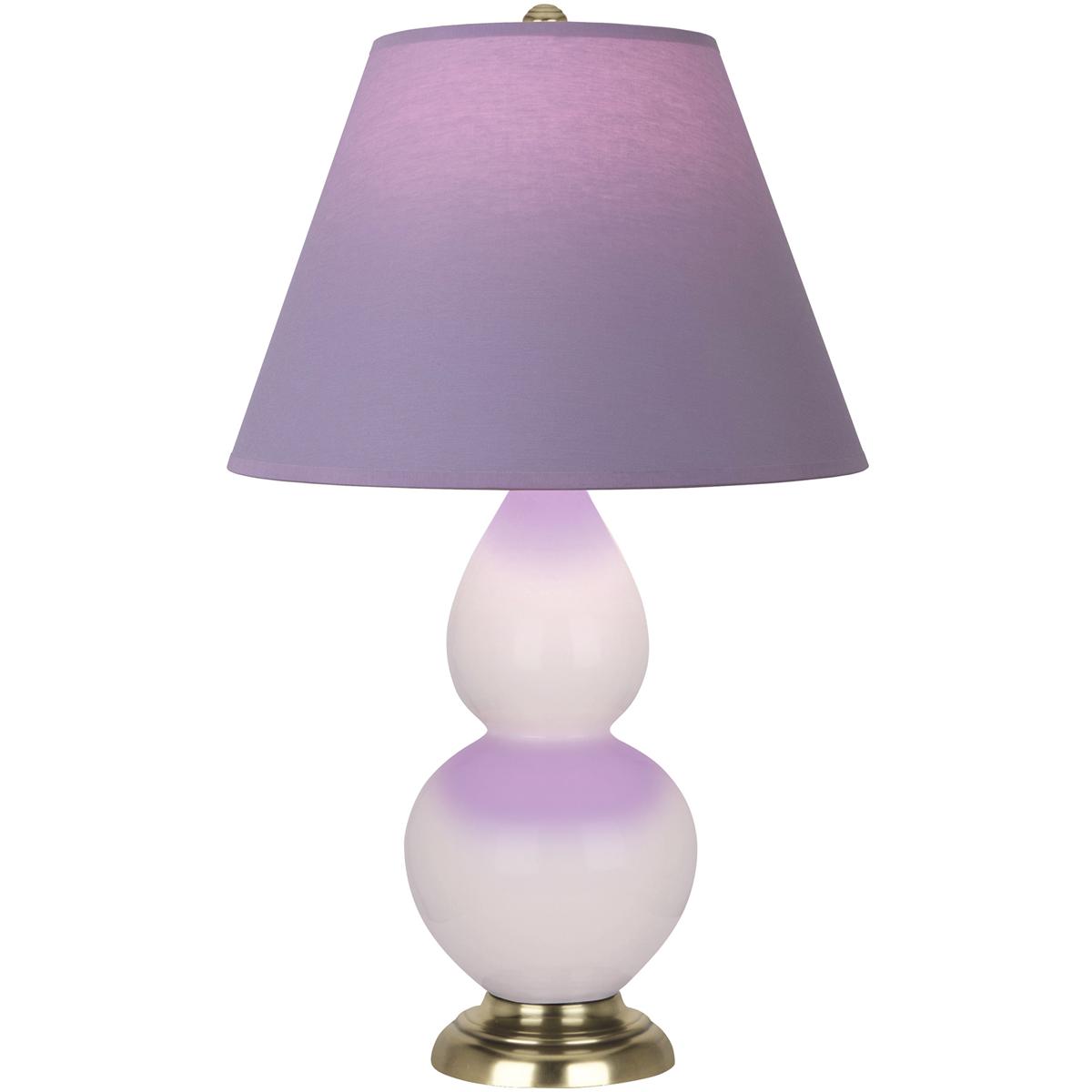 Robert Abbey RW10L Small Double Gourd 22.75 inch 27 watt Rose Water with Antique Brass Accent Lamp Portable Light in Lavender with Plum