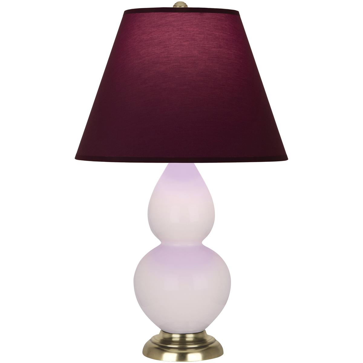 Robert Abbey RW10P Small Double Gourd 22.75 inch 27 watt Rose Water with Antique Brass Accent Lamp Portable Light in Plum with Lavender