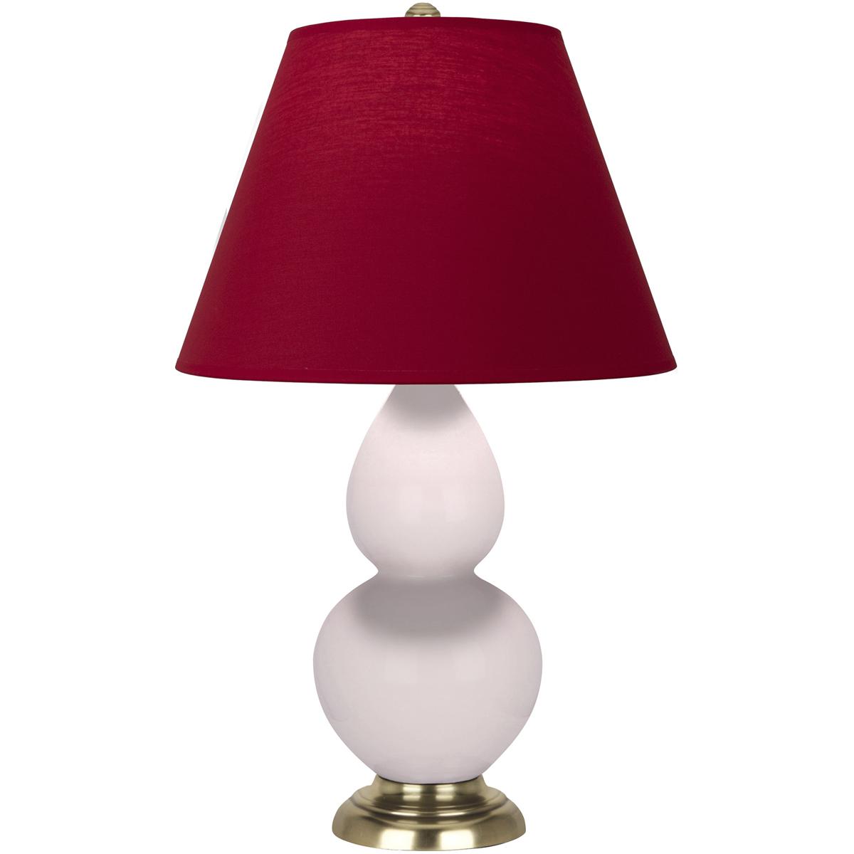 Robert Abbey RW10R Small Double Gourd 22.75 inch 27 watt Rose Water with Antique Brass Accent Lamp Portable Light in Rose Red with Ink Black