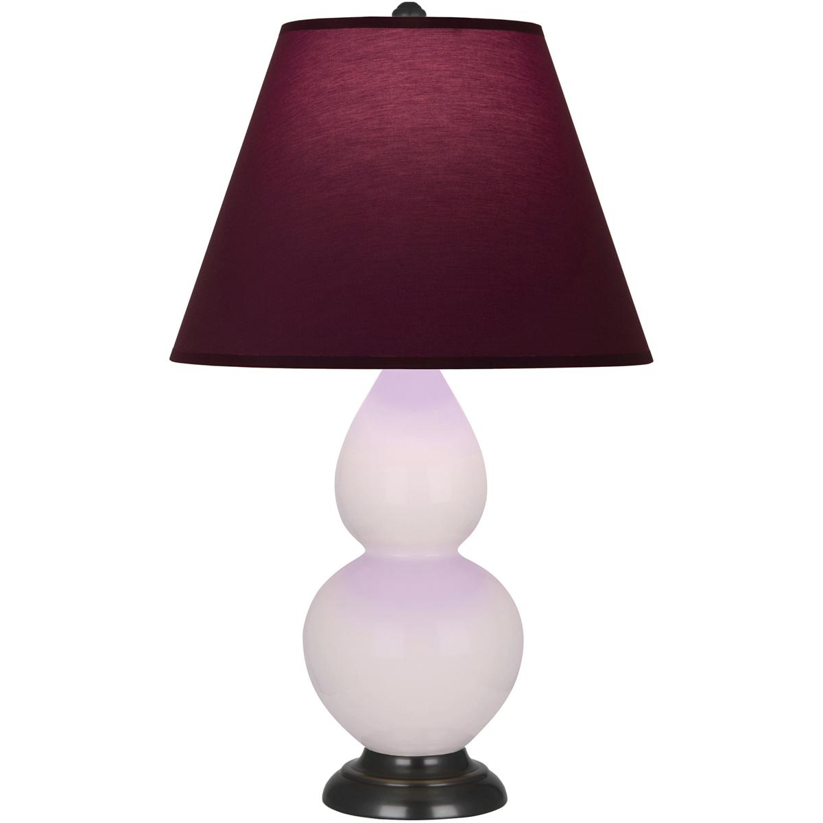 Robert Abbey RW11P Small Double Gourd 22.75 inch 27 watt Rose Water with Deep Patina Bronze Accent Lamp Portable Light in Plum with Lavender