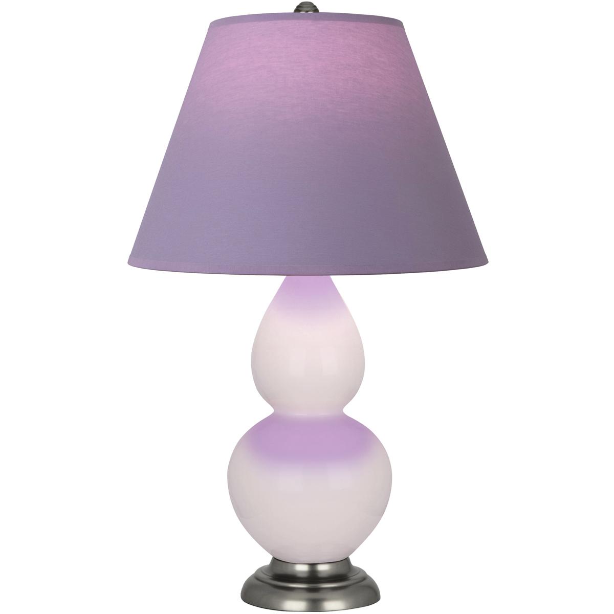 Robert Abbey RW12L Small Double Gourd 22.75 inch 27 watt Rose Water with Antique Silver Accent Lamp Portable Light in Lavender with Plum