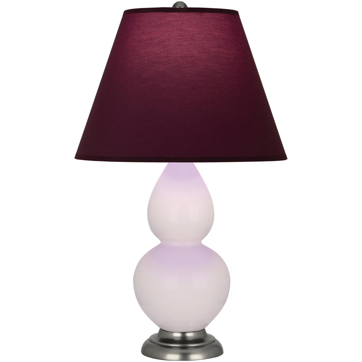 Robert Abbey RW12P Small Double Gourd 22.75 inch 27 watt Rose Water with Antique Silver Accent Lamp Portable Light in Plum with Lavender