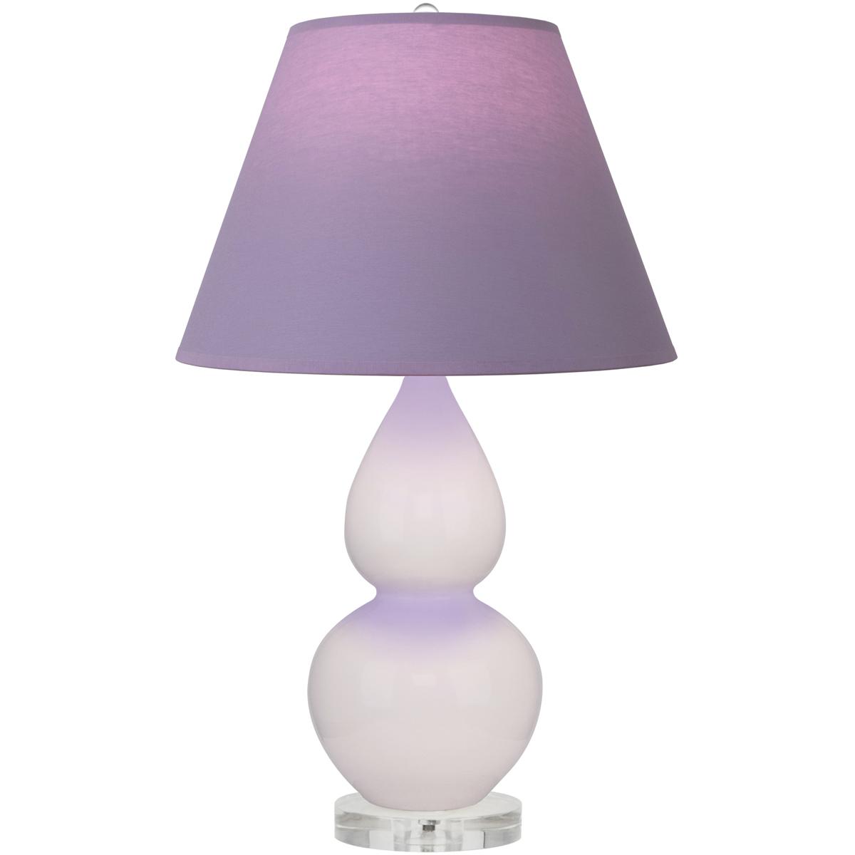 Robert Abbey RW13L Small Double Gourd 22 inch 27 watt Rose Water with Lucite Accent Lamp Portable Light in Lavender with Plum