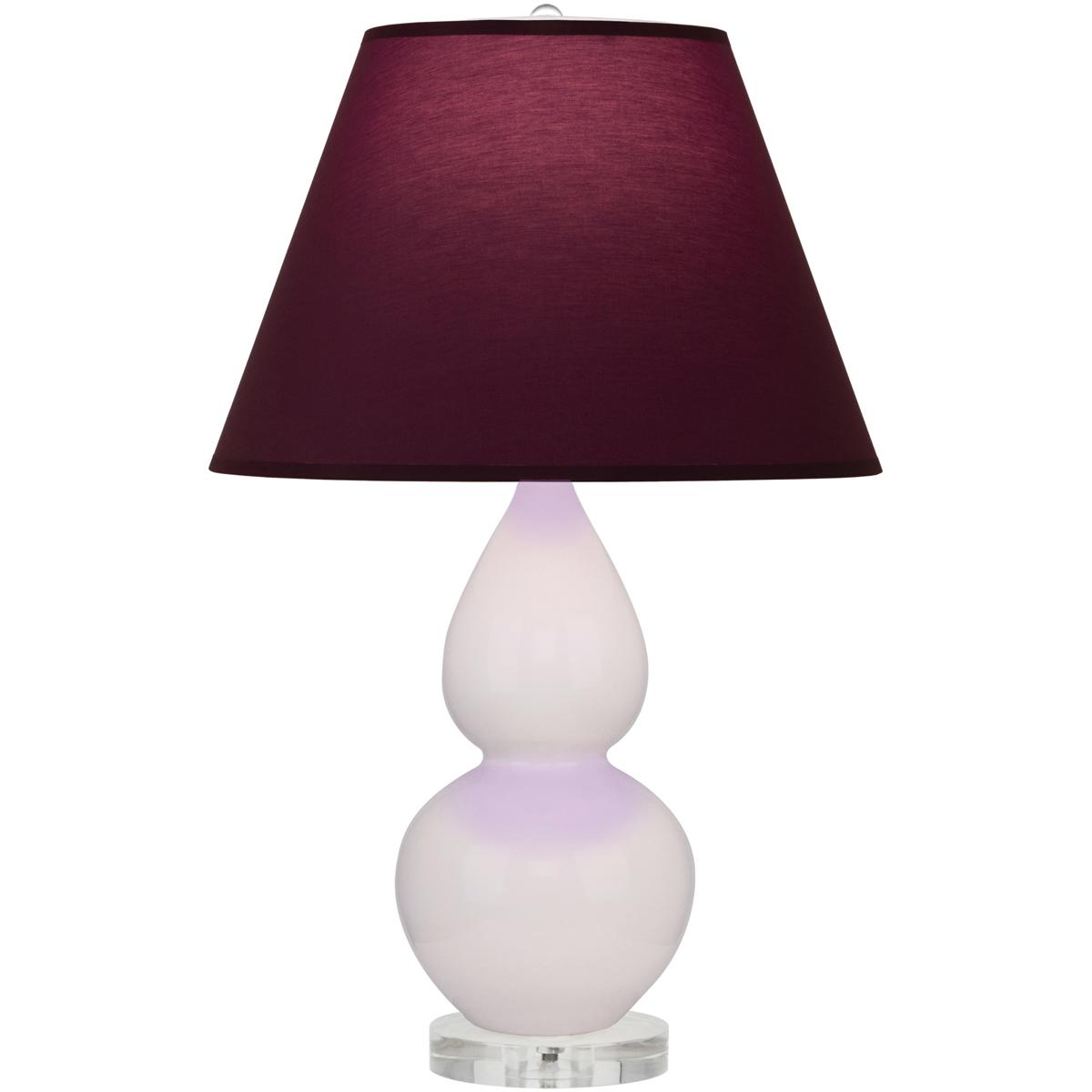Robert Abbey RW13P Small Double Gourd 22 inch 27 watt Rose Water with Lucite Accent Lamp Portable Light in Plum with Lavender