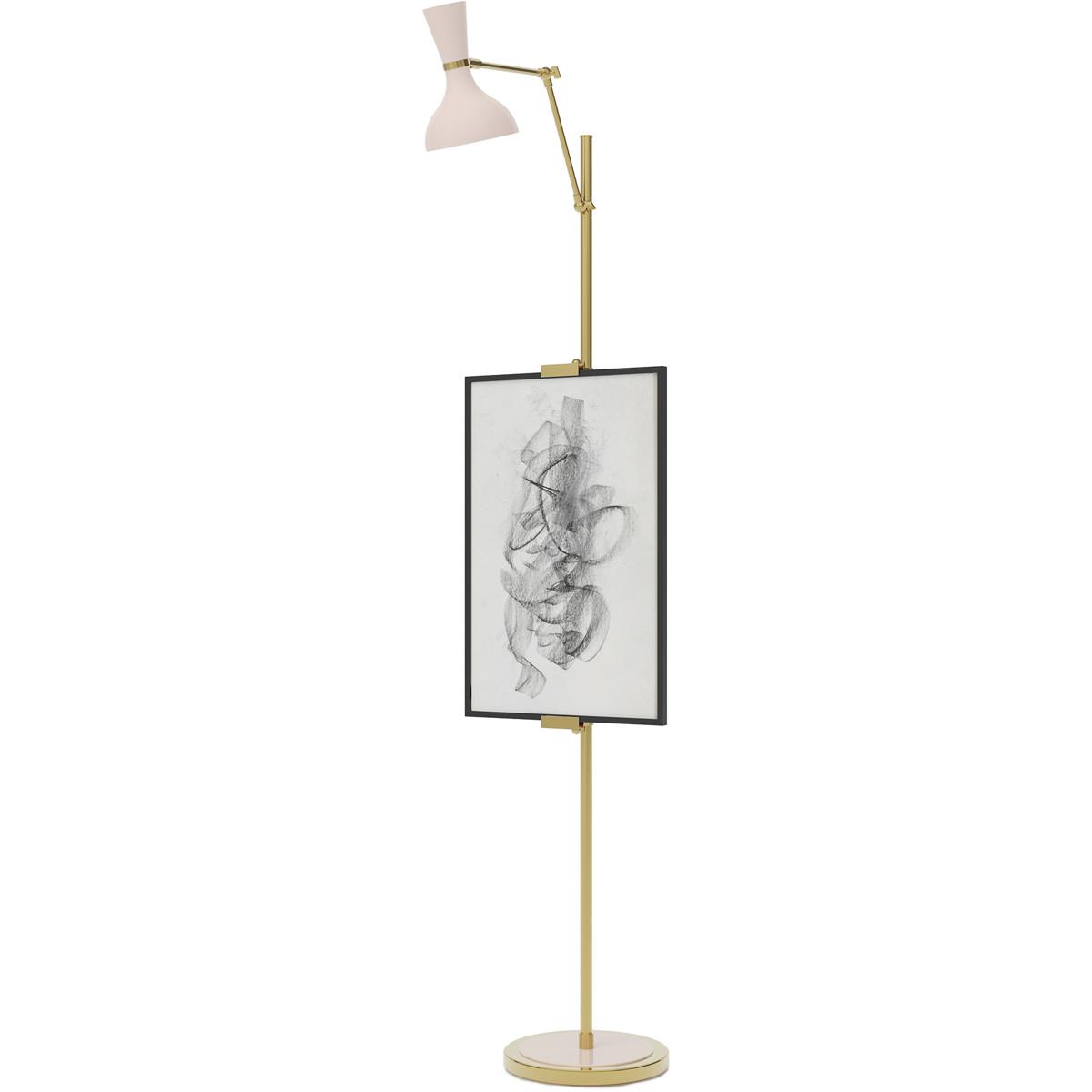 Robert Abbey RW16RW Clare 76 inch 60 watt Rose Water with Modern Brass Floor Easel Portable Light