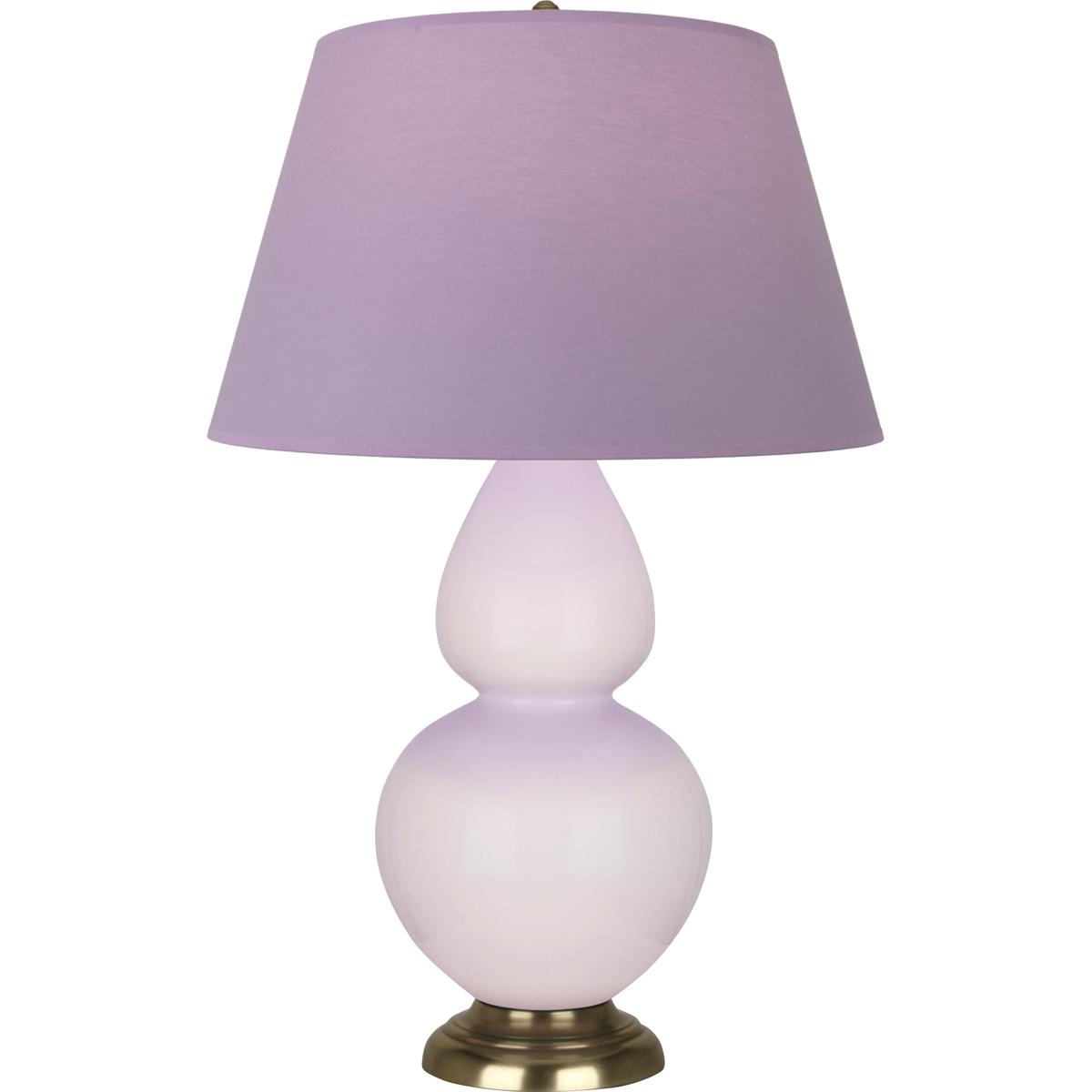 Robert Abbey RW20L Double Gourd 31 inch 150 watt Rose Water with Antique Brass Table Lamp Portable Light in Lavender with Plum
