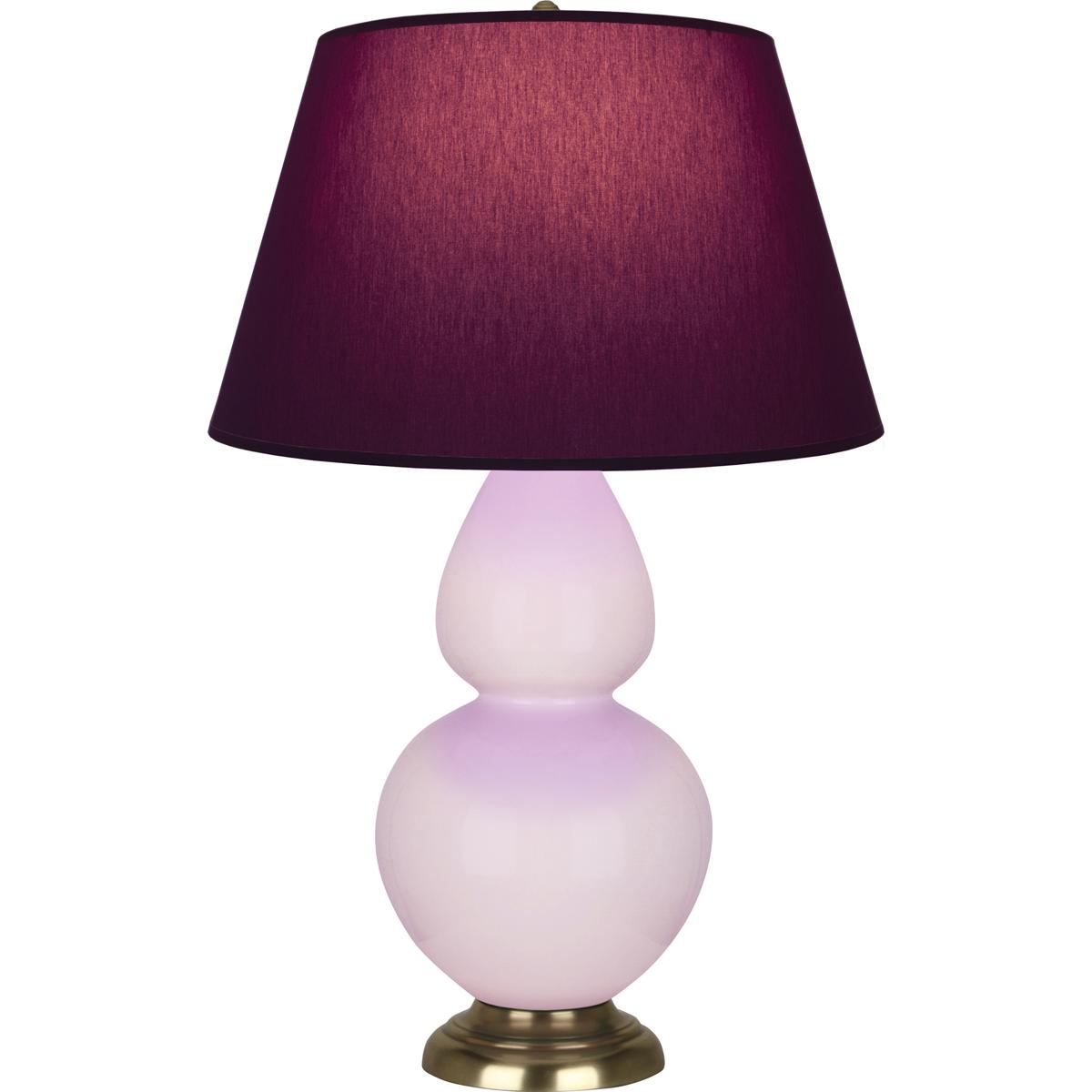 Robert Abbey RW20P Double Gourd 31 inch 150 watt Rose Water with Antique Brass Table Lamp Portable Light in Plum with Lavender