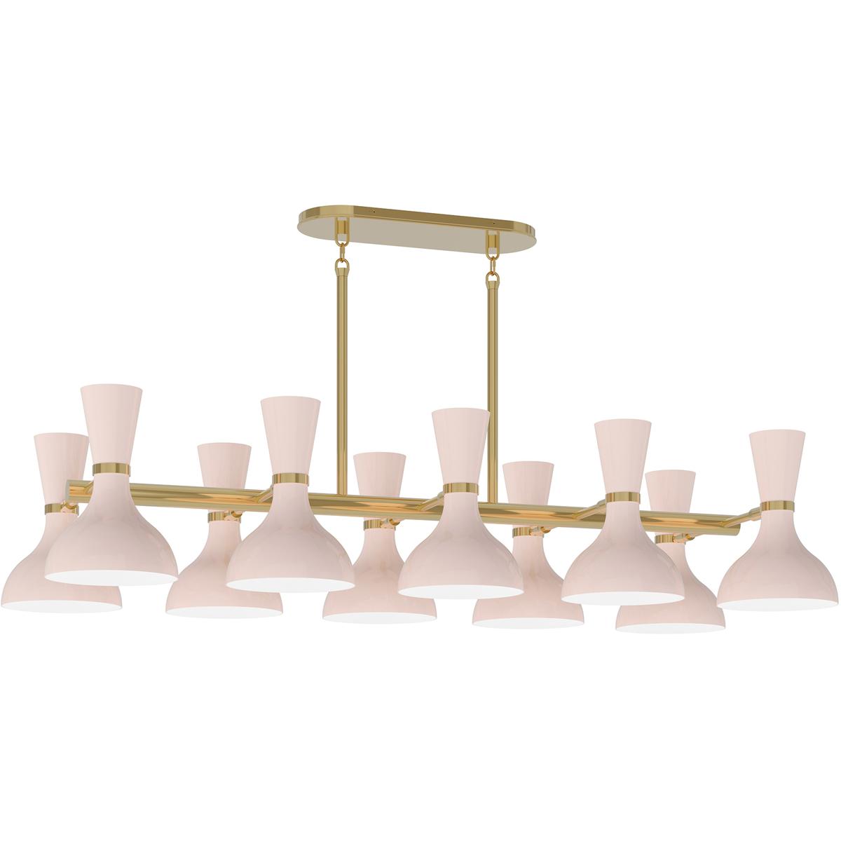 Robert Abbey RW20RW Clare 10 Light 45.75 inch Modern Brass Chandelier Ceiling Light in Rose Water