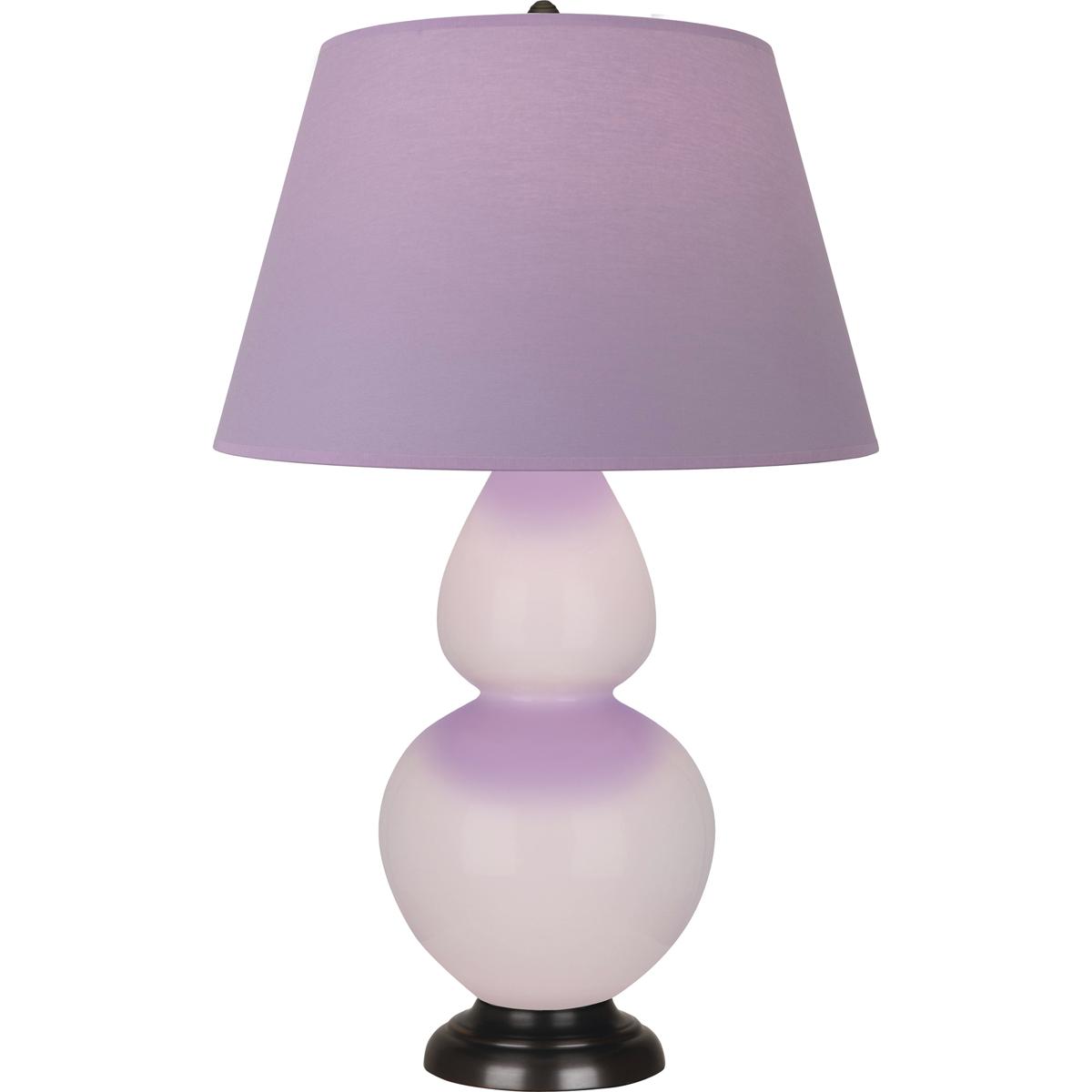 Robert Abbey RW21L Double Gourd 31 inch 150 watt Rose Water with Deep Patina Bronze Table Lamp Portable Light in Lavender with Plum