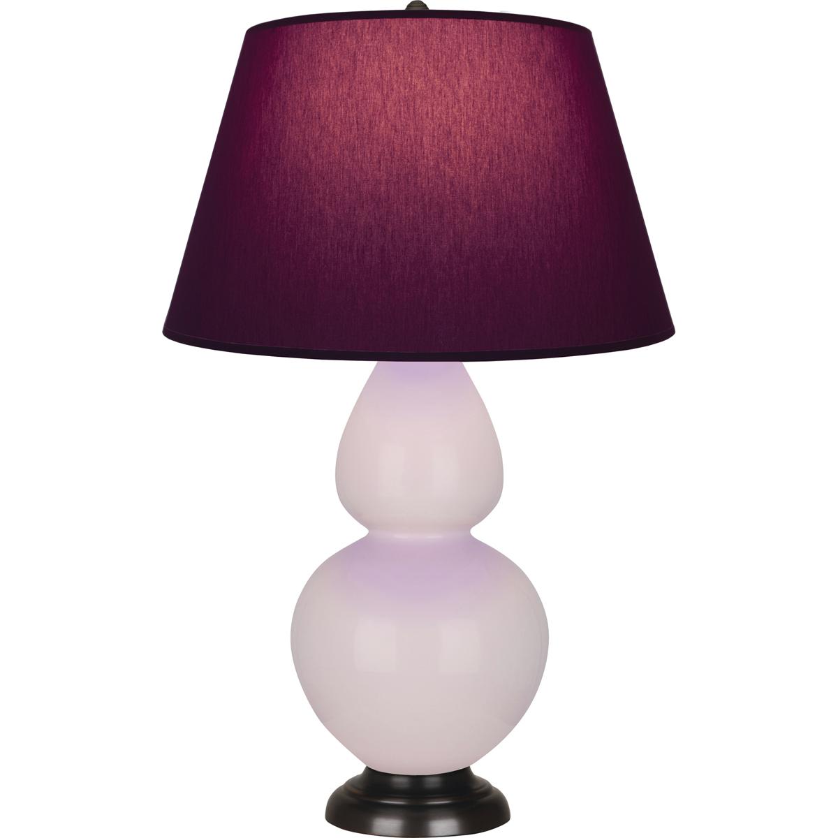 Robert Abbey RW21P Double Gourd 31 inch 150 watt Rose Water with Deep Patina Bronze Table Lamp Portable Light in Plum with Lavender
