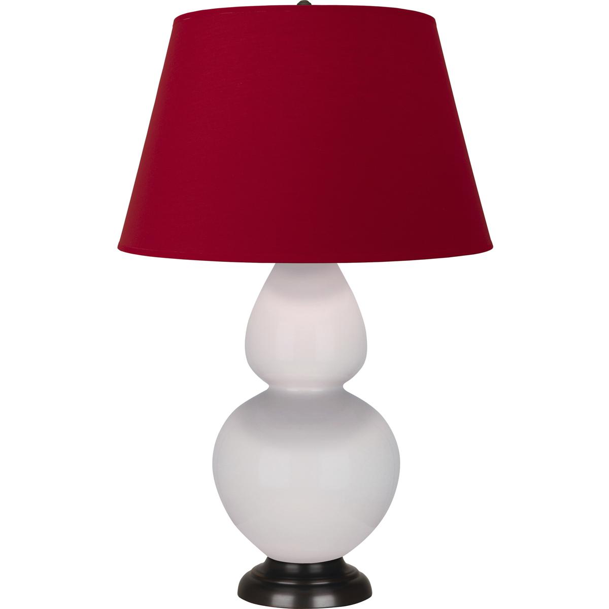 Robert Abbey RW21R Double Gourd 31 inch 150 watt Rose Water with Deep Patina Bronze Table Lamp Portable Light in Rose Red with Ink Black