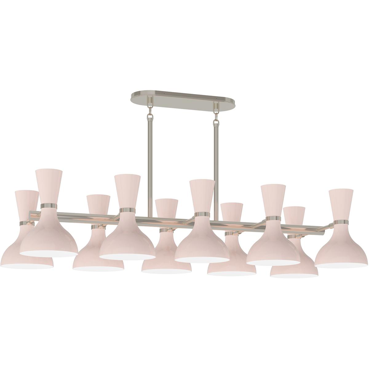 Robert Abbey RW21RW Clare 10 Light 45.75 inch Polished Nickel Chandelier Ceiling Light in Rose Water