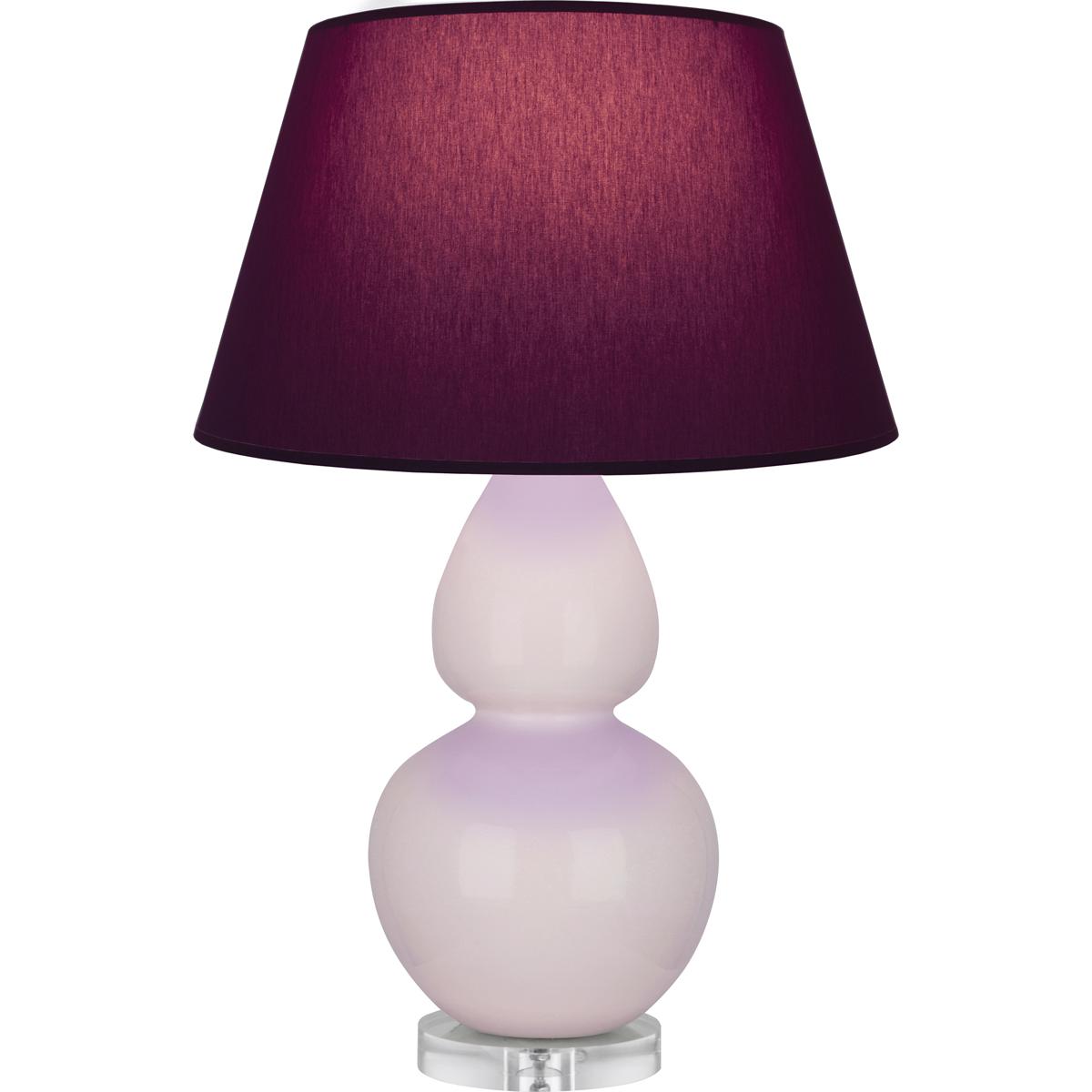 Robert Abbey RW23P Double Gourd 30 inch 150 watt Rose Water with Lucite Table Lamp Portable Light in Plum with Lavender