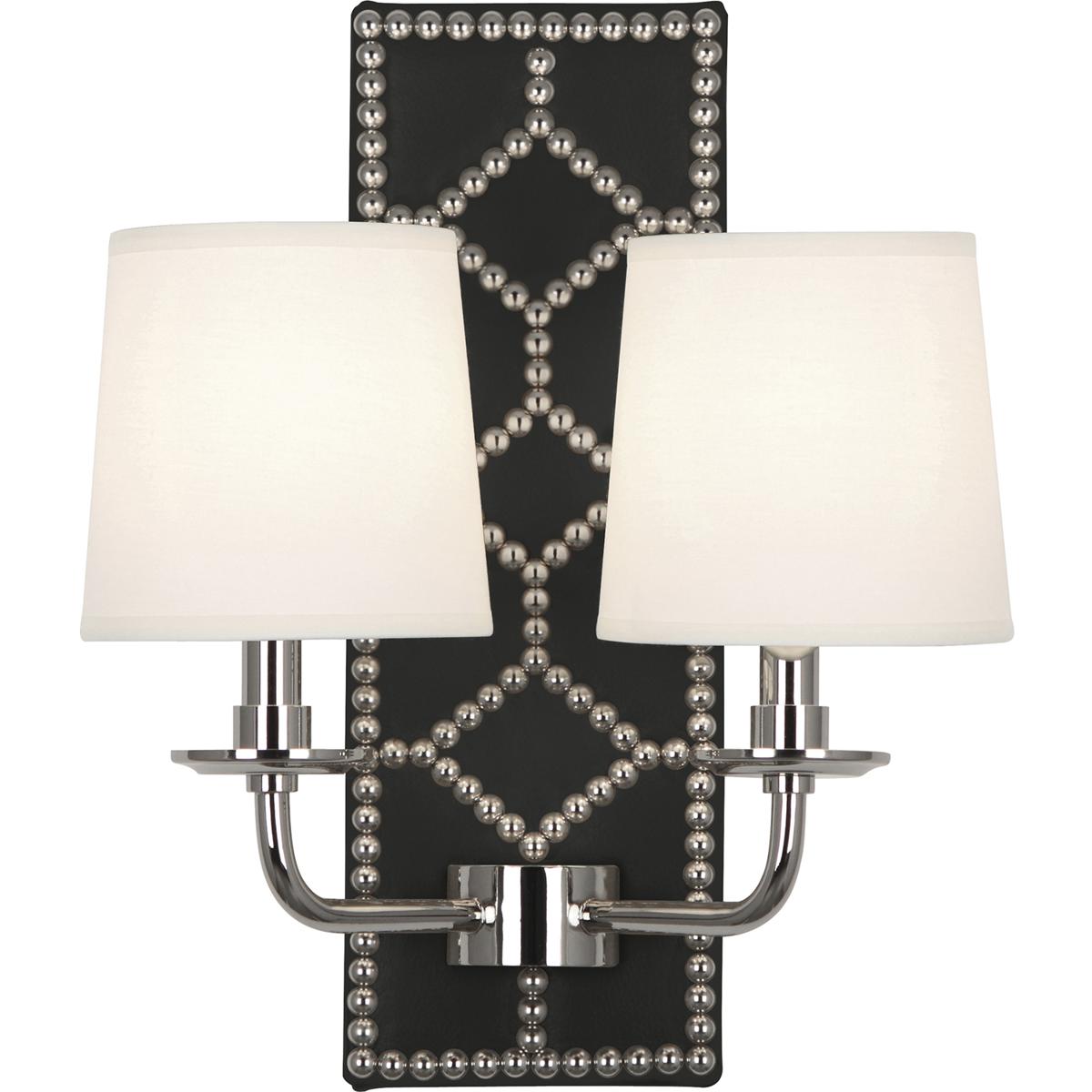 Robert Abbey S1035 Williamsburg Lightfoot 2 Light 13.5 inch Blacksmith Black Wall Sconce Wall Light in Polished Nickel