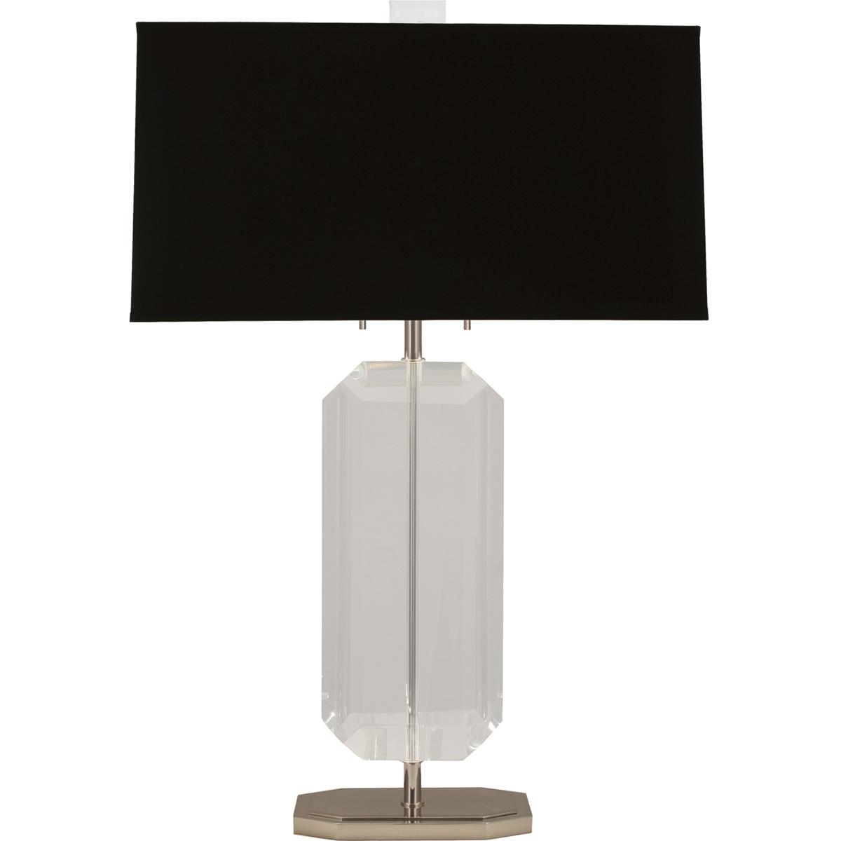 Robert Abbey S1196B Jacqueline 29.75 inch 100 watt Polished Nickel with Lucite Table Lamp Portable Light in Black With Matte Silver