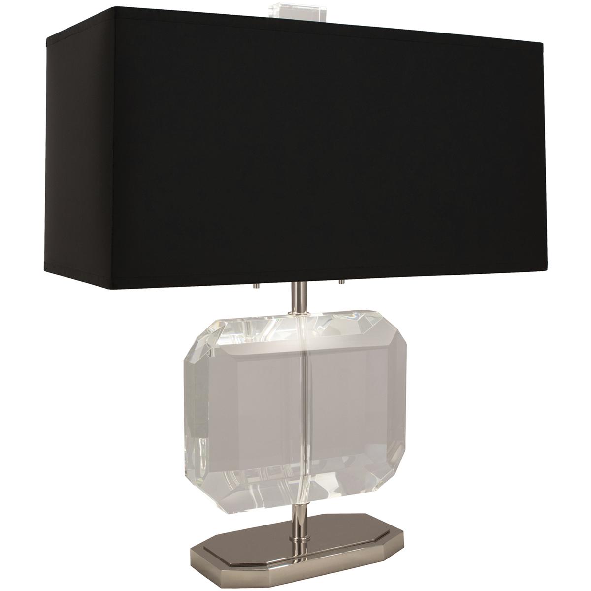 Robert Abbey S1197B Jacqueline 22 inch 100 watt Polished Nickel with Lucite Accent Lamp Portable Light in Black With Matte Silver