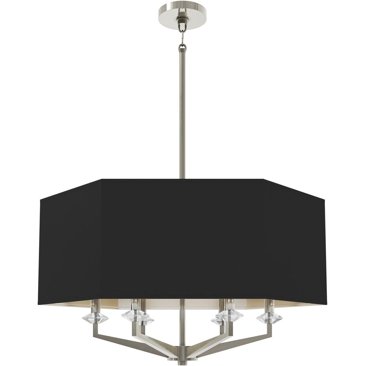 Robert Abbey S1199B Jacqueline 6 Light 30 inch Polished Nickel Pendant Ceiling Light in Satin Black With Matte Silver