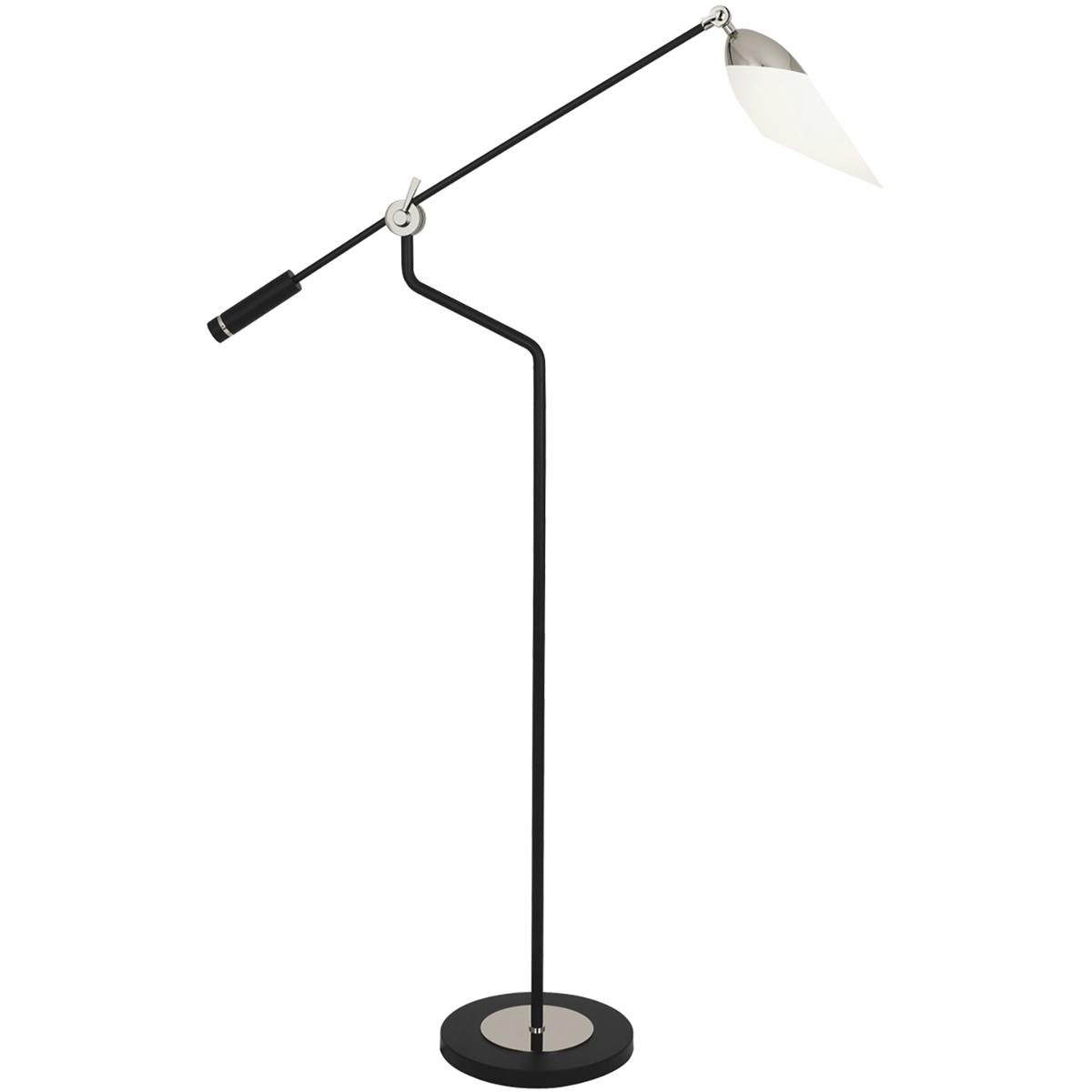 Robert Abbey S1211 Ferdinand 61 inch 60 watt Matte Black Painted / Polished Nickel Floor Lamp Portable Light
