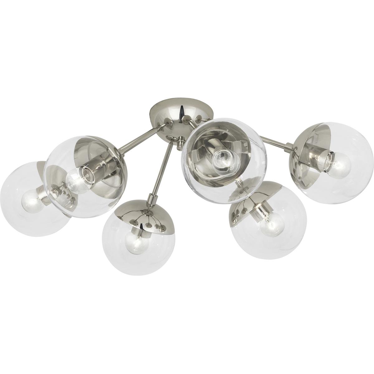 Robert Abbey S1217 Celeste 6 Light 30.5 inch Polished Nickel Flushmount Ceiling Light