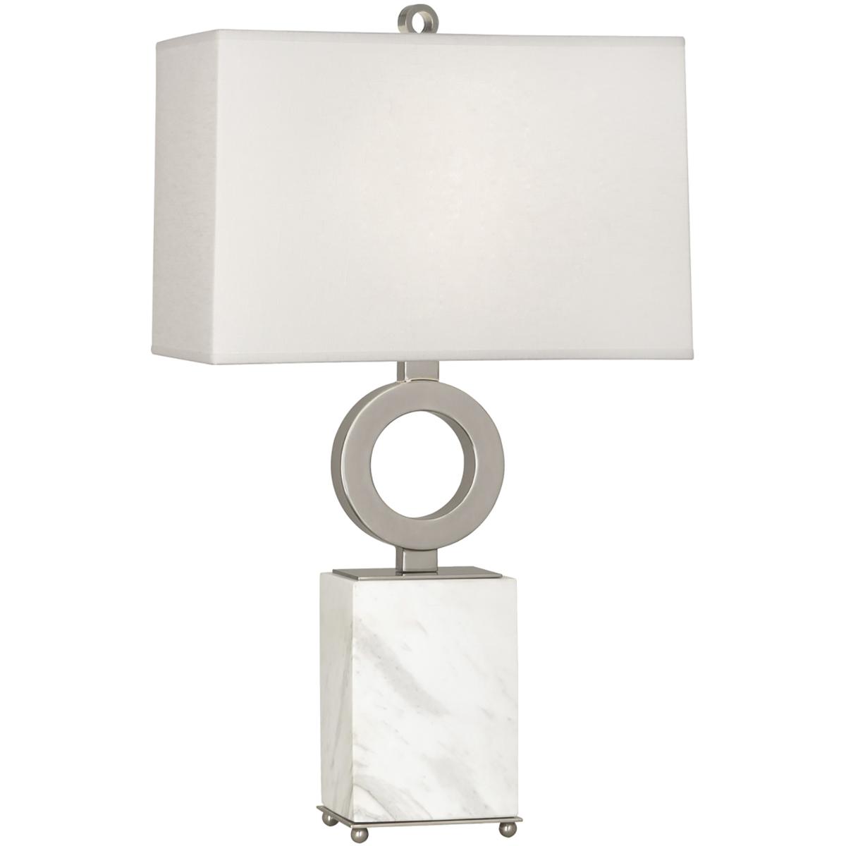 Robert Abbey S405 Oculus 28 inch 150 watt Antique Silver Table Lamp Portable Light in Oyster Linen