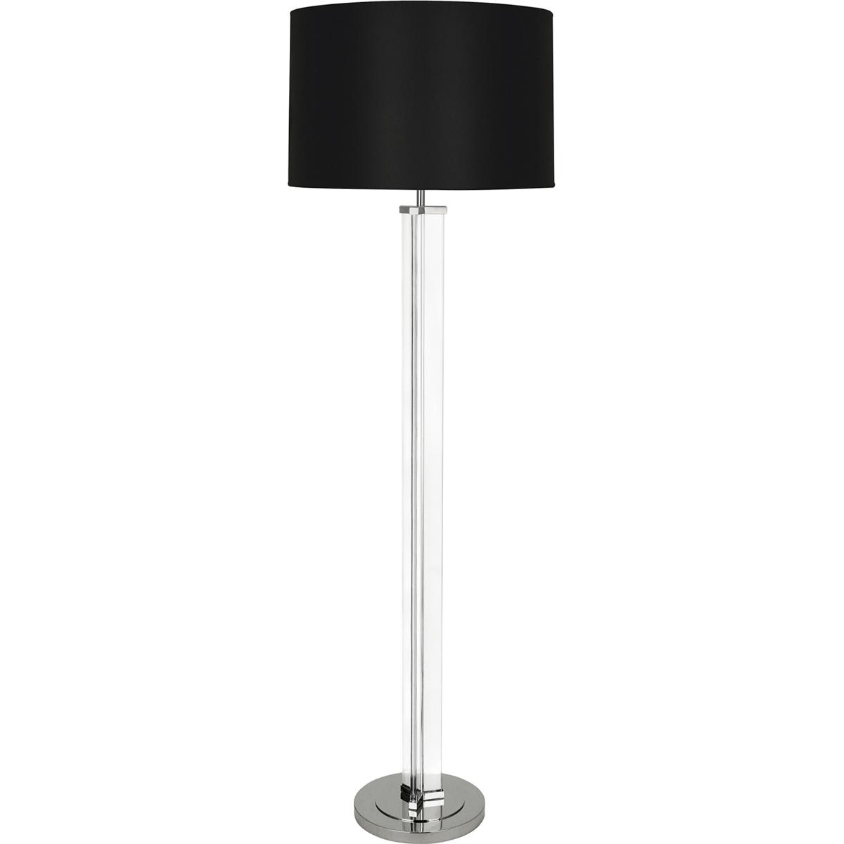 Robert Abbey S473B Fineas 65.38 inch 150 watt Clear Glass with Polished Nickel Floor Lamp Portable Light in Black With White