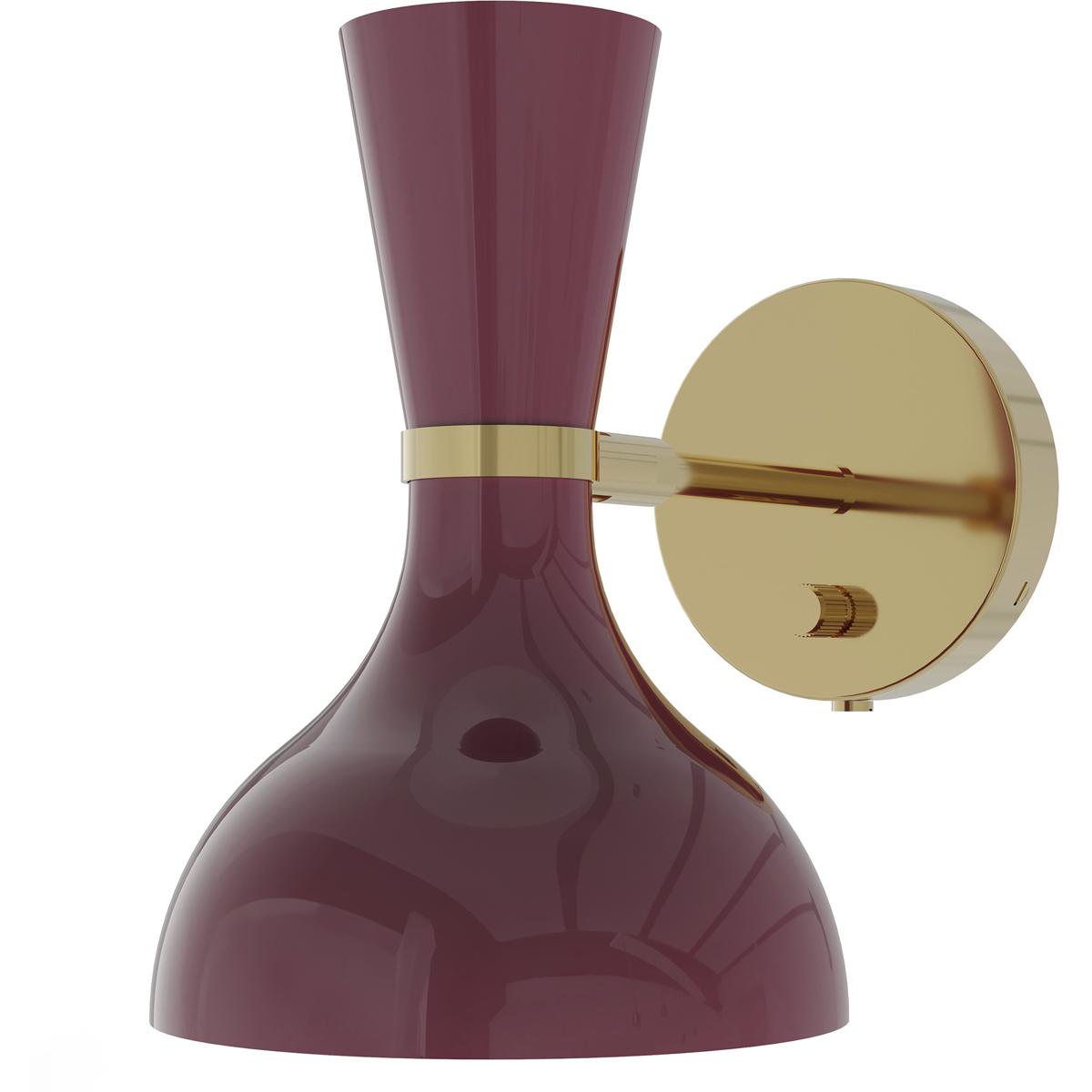 Robert Abbey SM05SM Clare 1 Light 7 inch Sugar Plum with Modern Brass Wall Sconce Wall Light