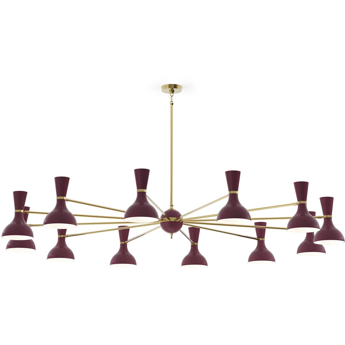 Robert Abbey SM12SM Clare 12 Light 76 inch Modern Brass Chandelier Ceiling Light in Sugar Plum