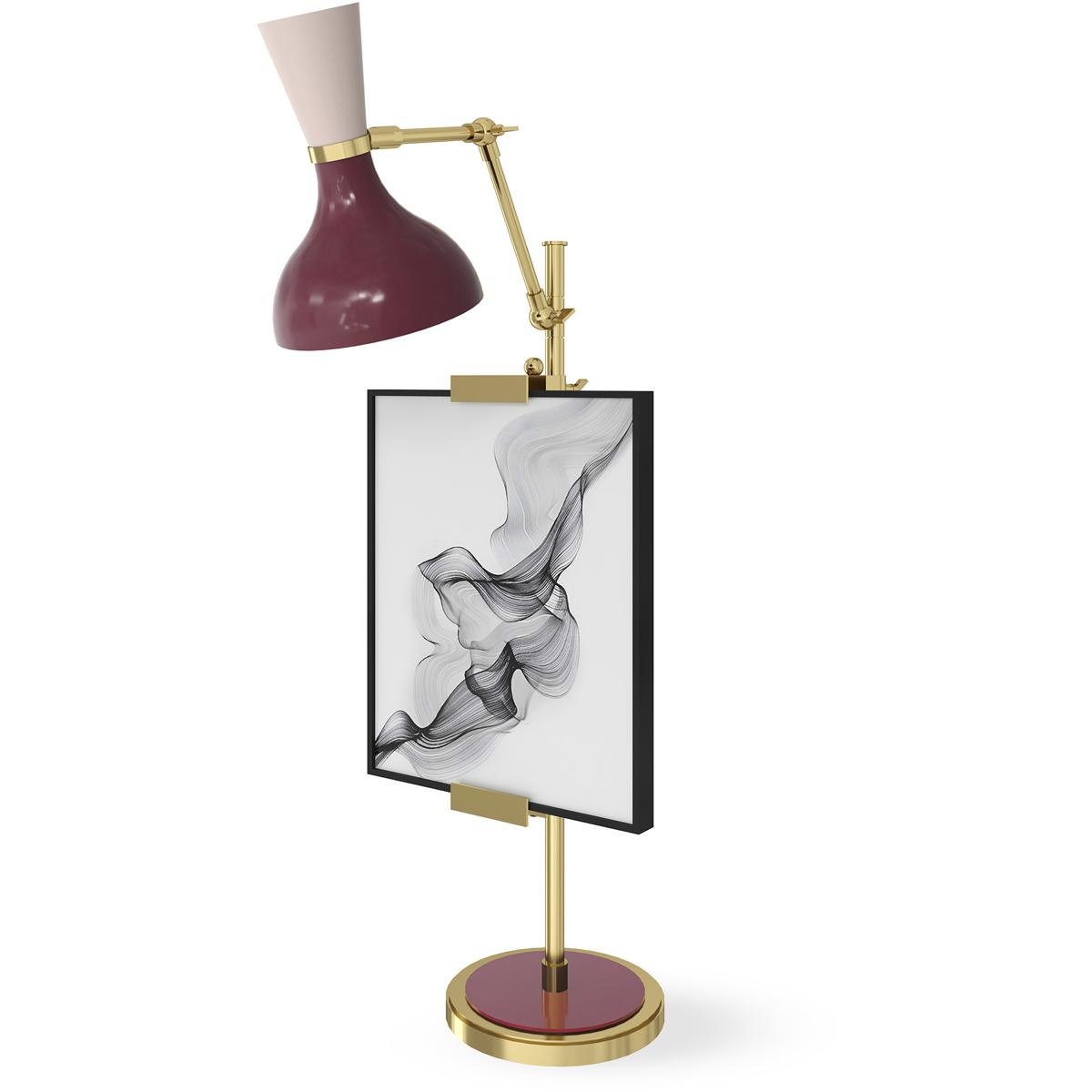 Robert Abbey SM14RW Clare Sugar Plum and Rose Water with Modern Brass Table Easel