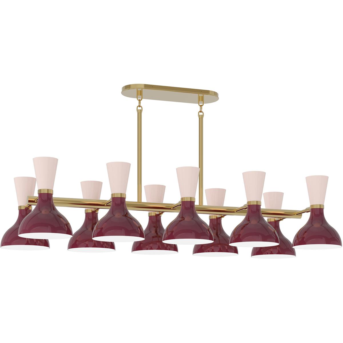 Robert Abbey SM20RW Clare 10 Light 45.75 inch Modern Brass Chandelier Ceiling Light in Sugar Plum and Rose Water