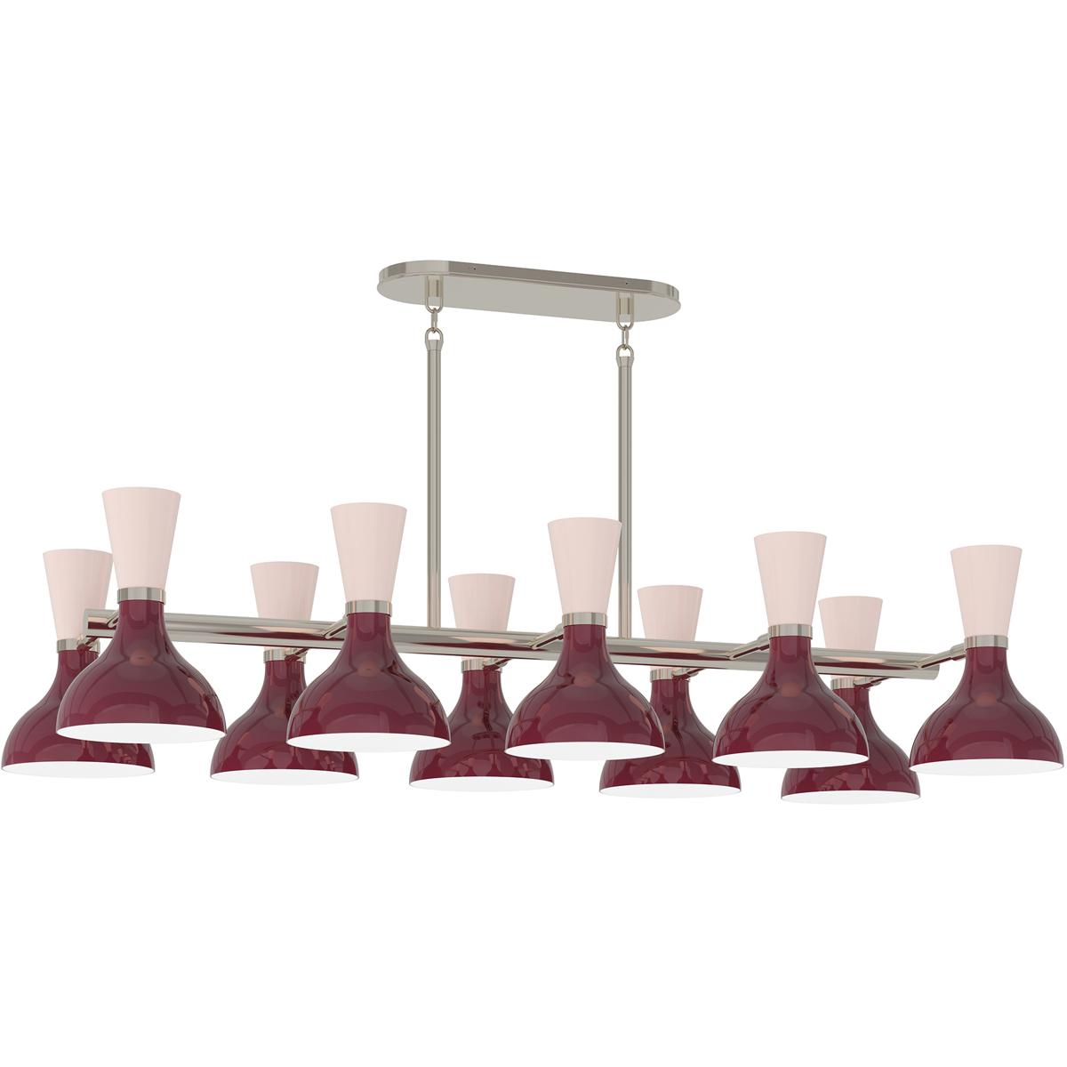 Robert Abbey SM21RW Clare 10 Light 45.75 inch Polished Nickel Chandelier Ceiling Light in Sugar Plum and Rose Water
