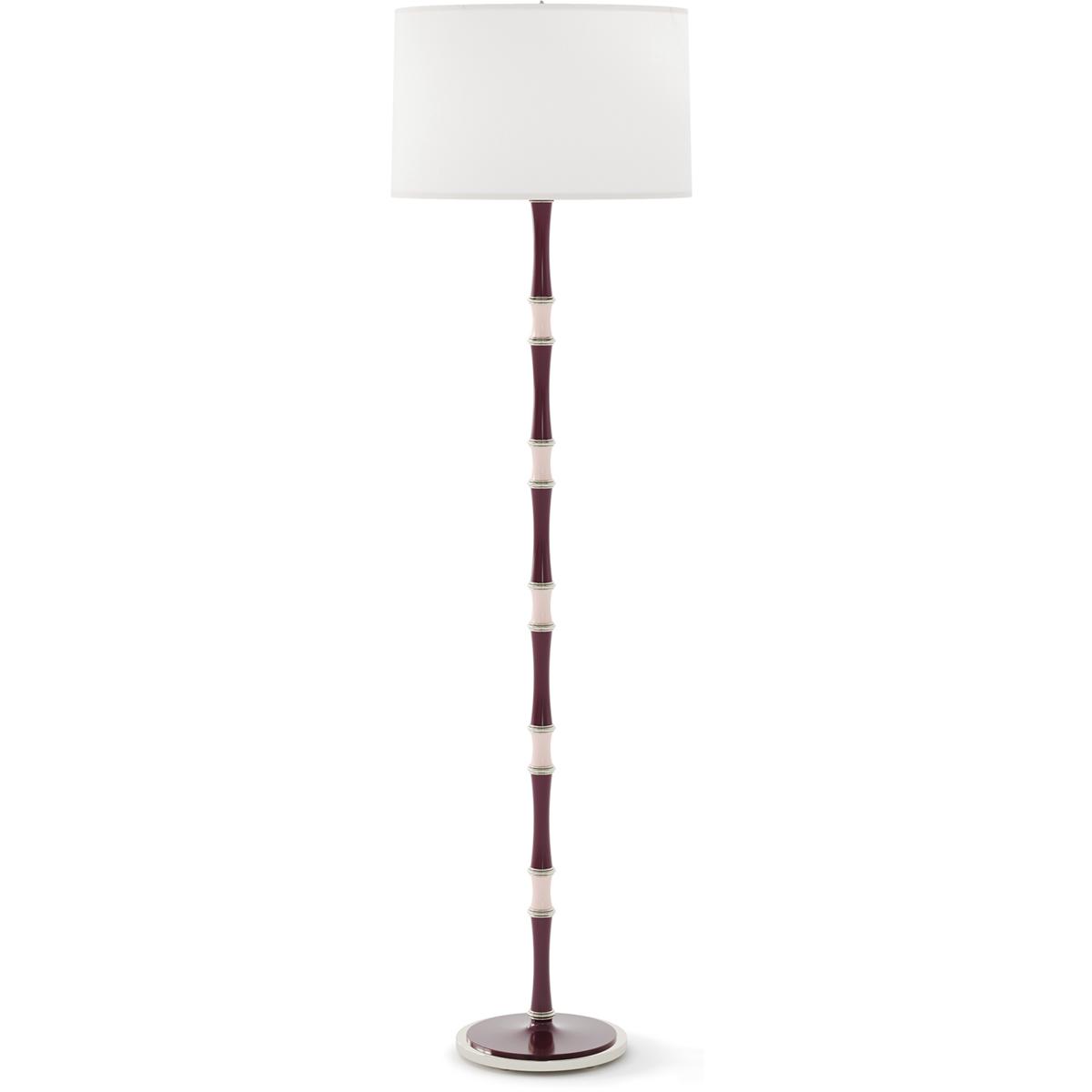 Robert Abbey SM74RW Kane 64.5 inch 150 watt Sugar Plum and Rose Water with Polished Nickel Floor Lamp Portable Light in Ascot White