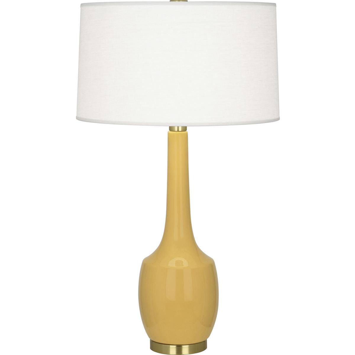 SU701 Sunset Delilah Table Lamp, Antique Brass with Sunset Yellow Glazed Ceramic - 34.31 x 8 in.